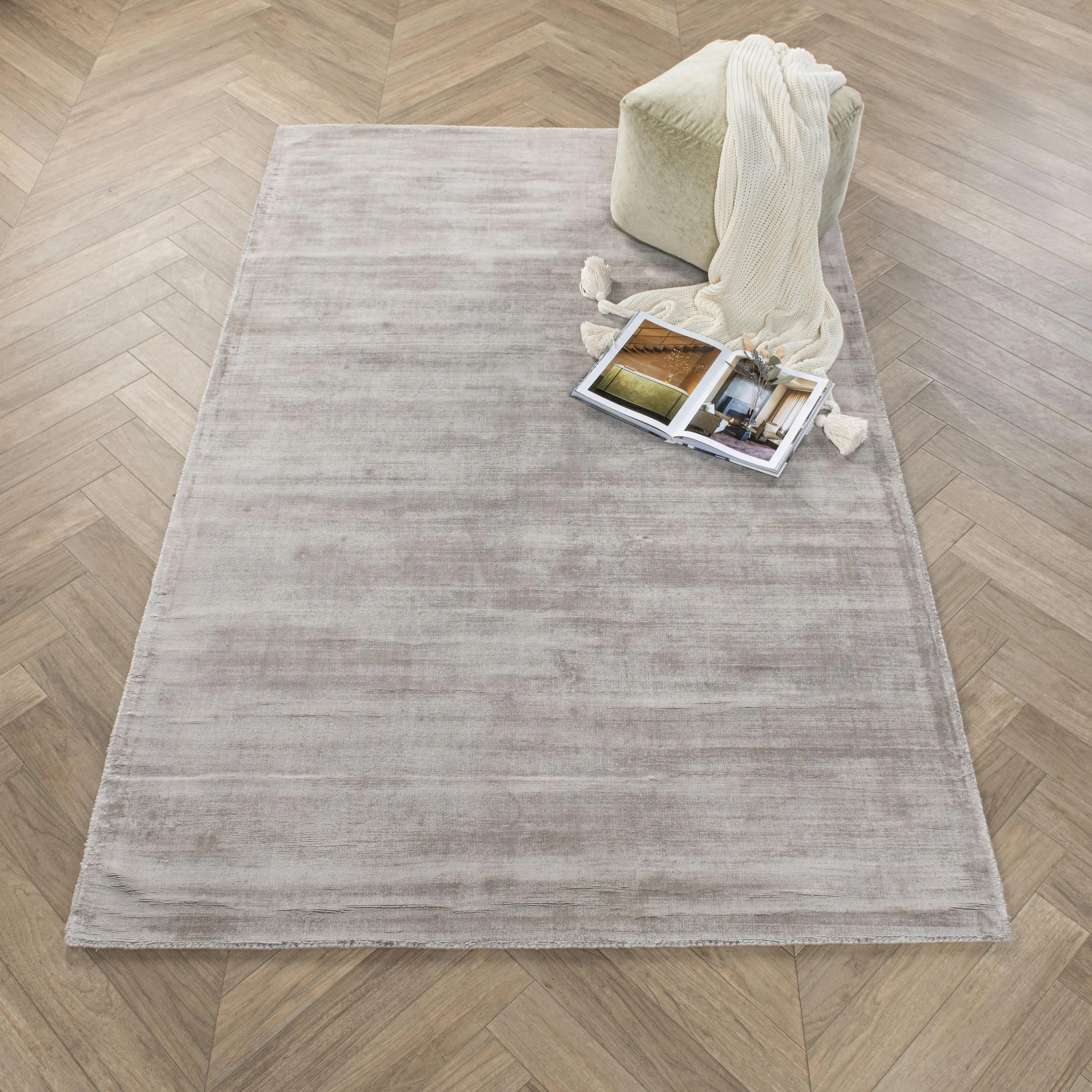 Cameron Handwoven Distressed Viscose Area Rug by Kosas Home