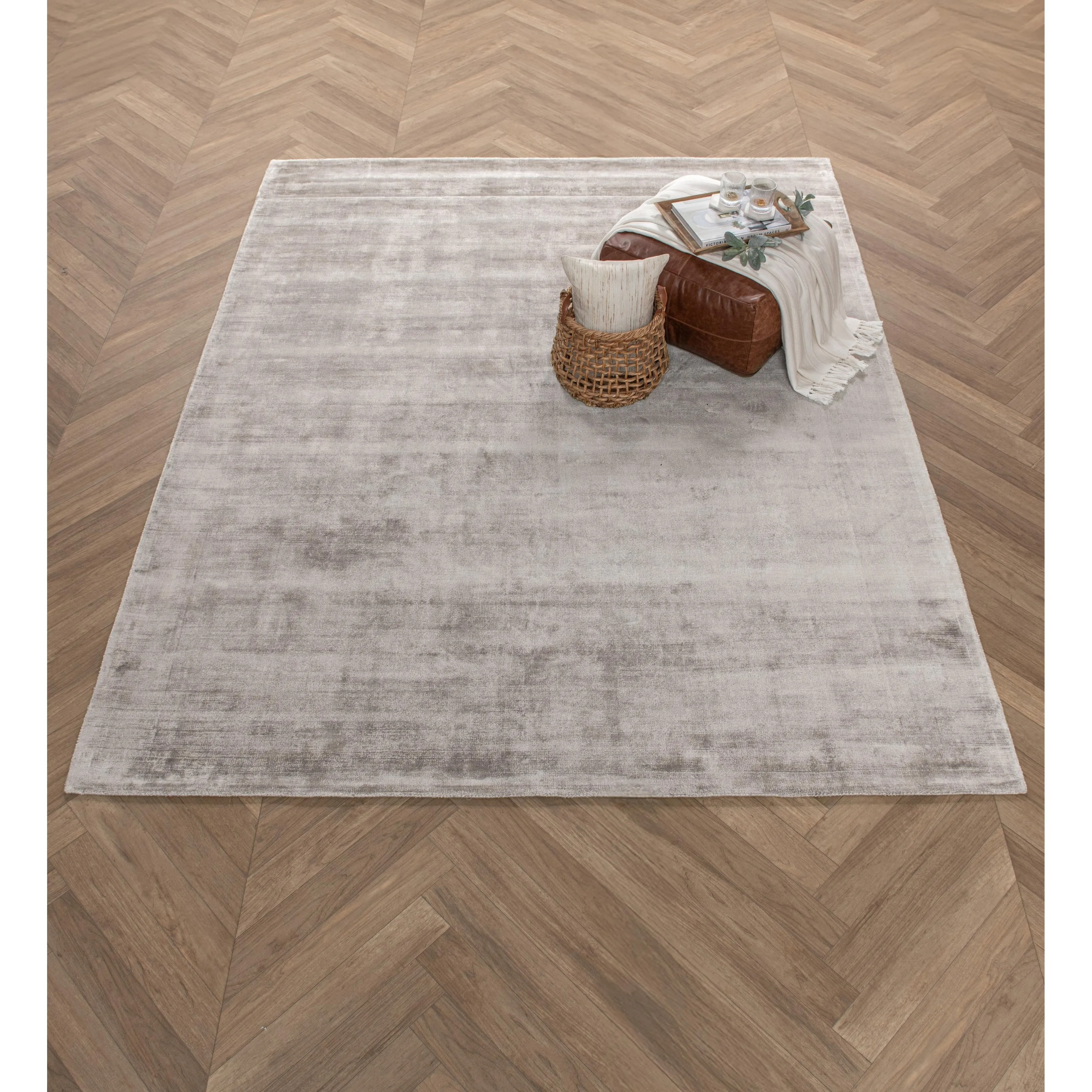 Cameron Handwoven Distressed Viscose Area Rug by Kosas Home