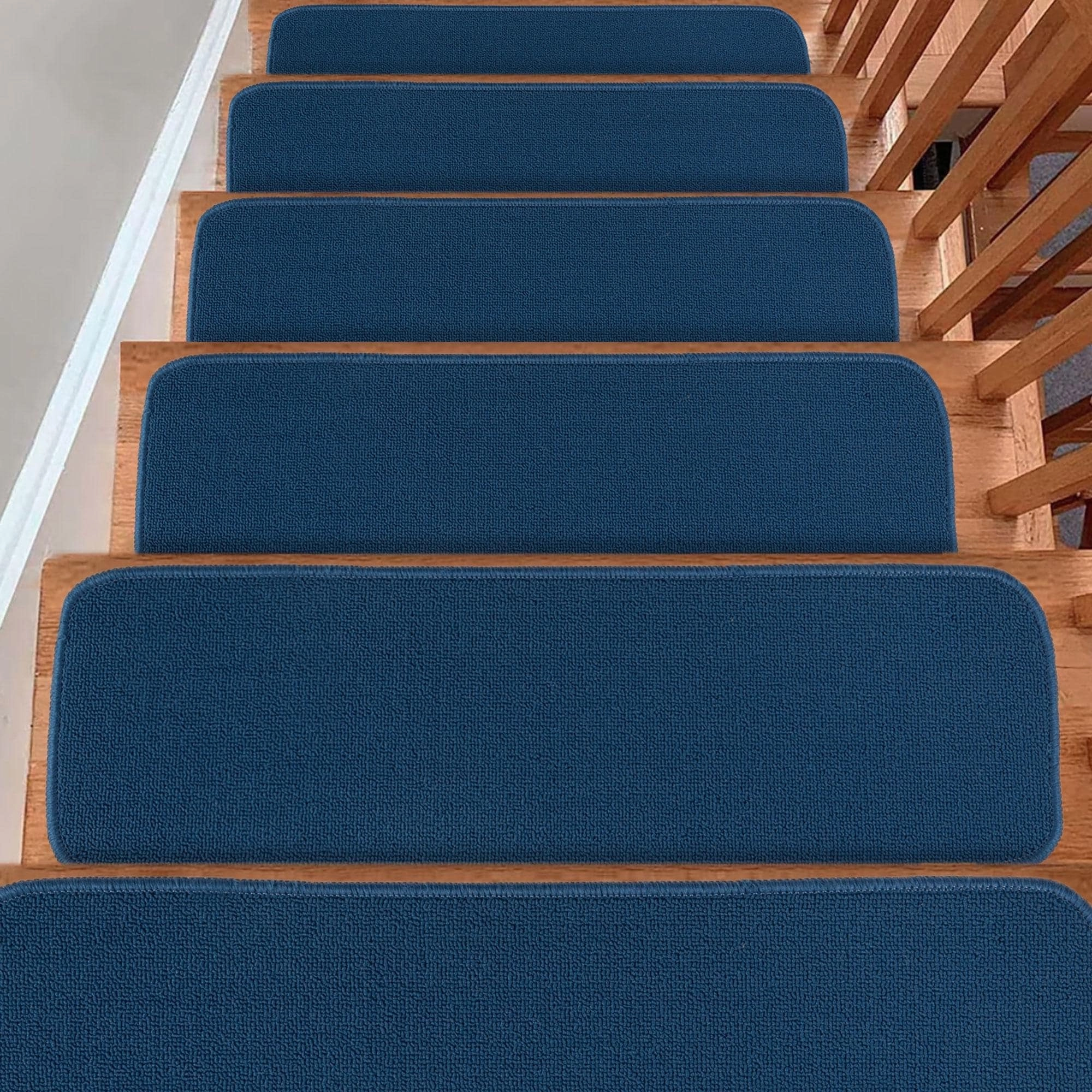 Carpet Stair Treads for Wooden Steps - Indoor Staircase Step Treads with Thick Carpet & Pattern Design