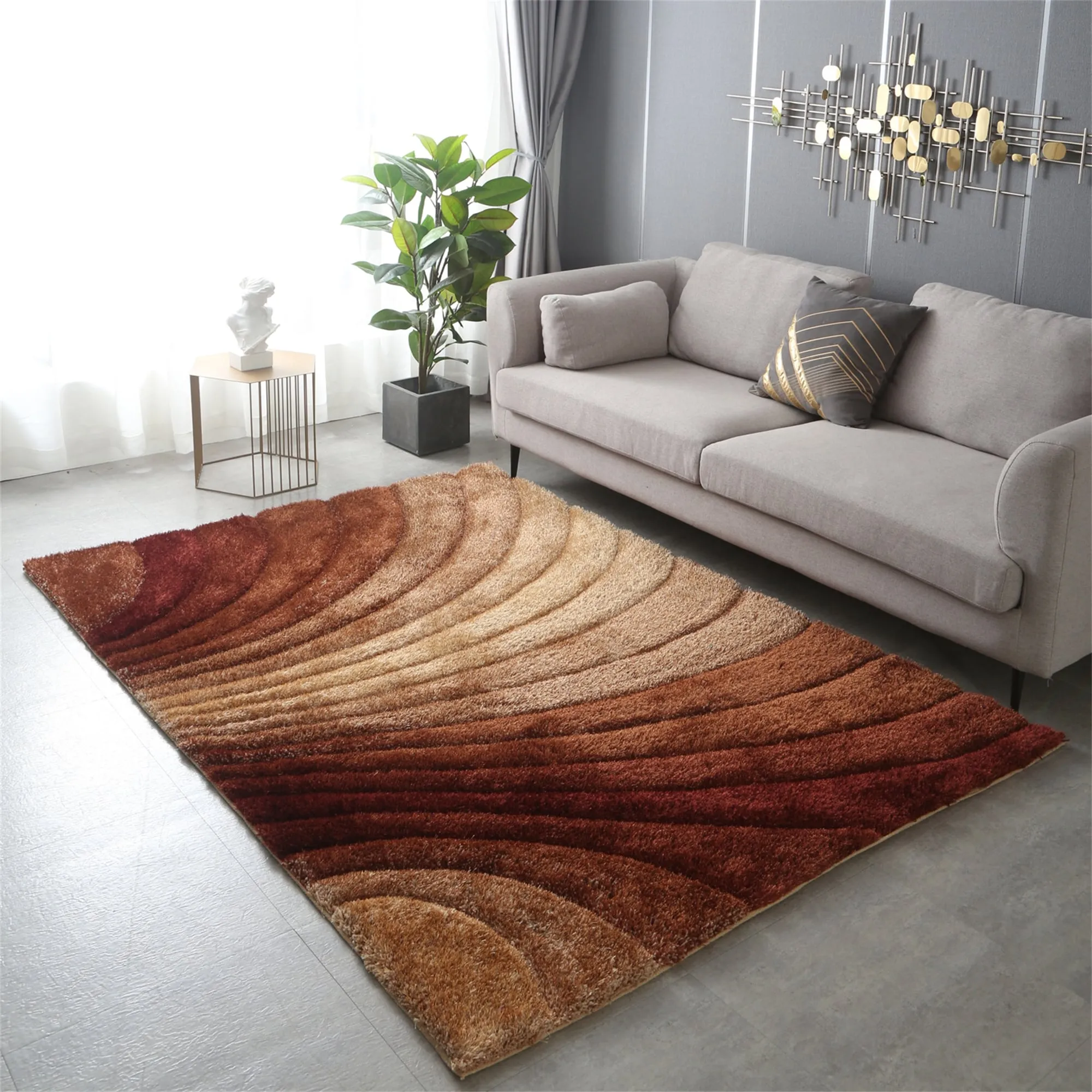 Clihome 3D Shaggy Hand Tufted Area Rug