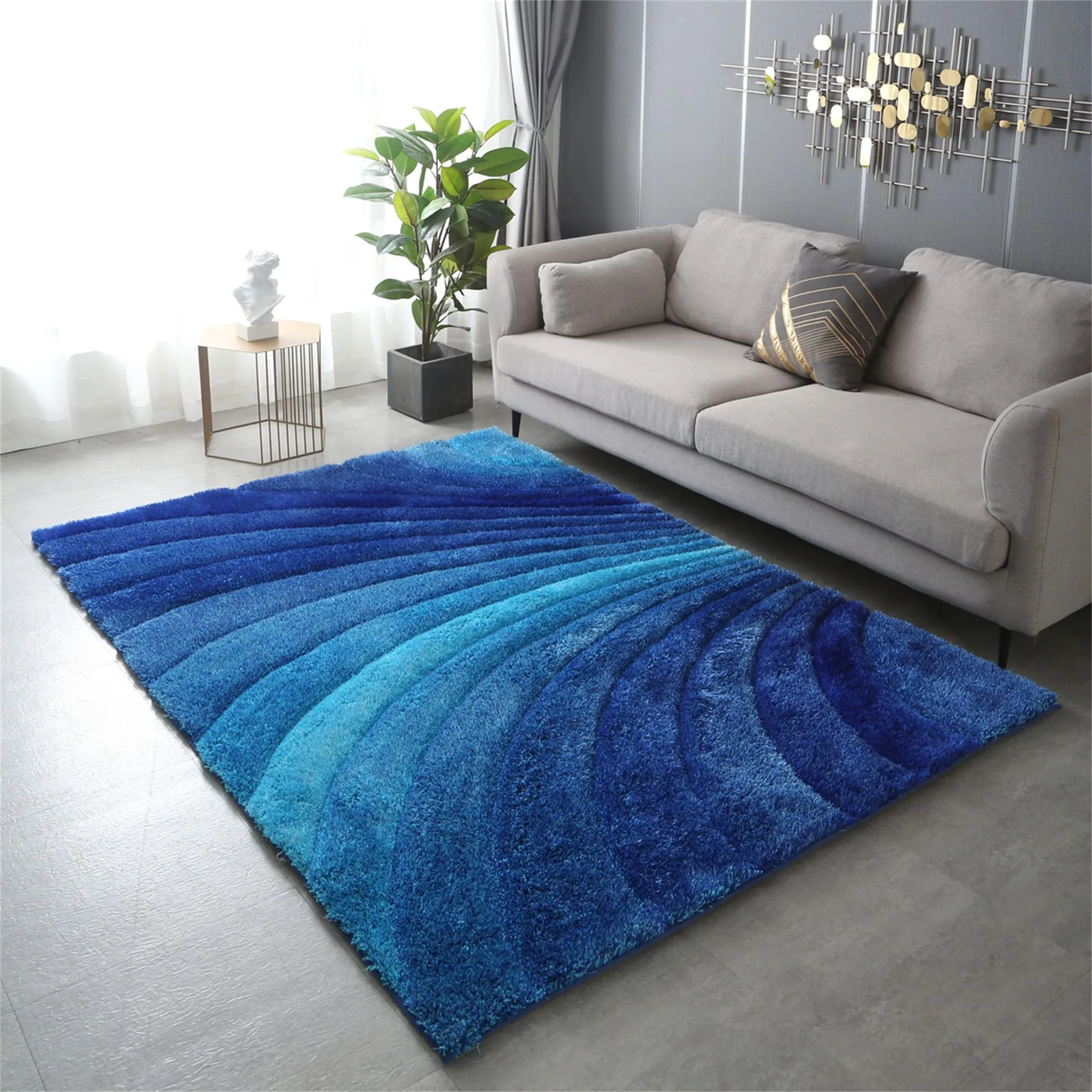 Clihome 3D Shaggy Hand Tufted Area Rug