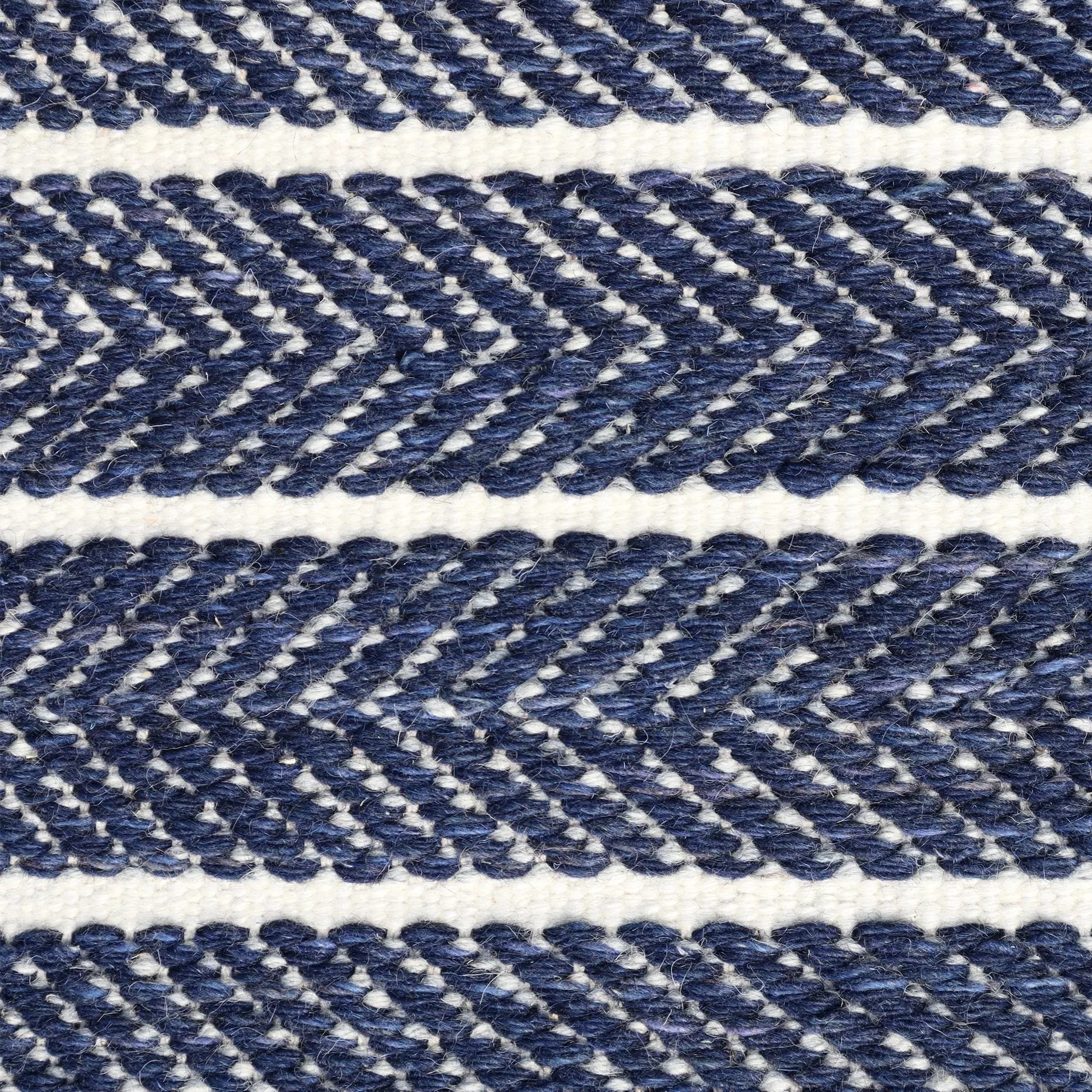 Coastal Flatweave Handwoven Rug Blue/Beige Directional Stripe Wool Rug