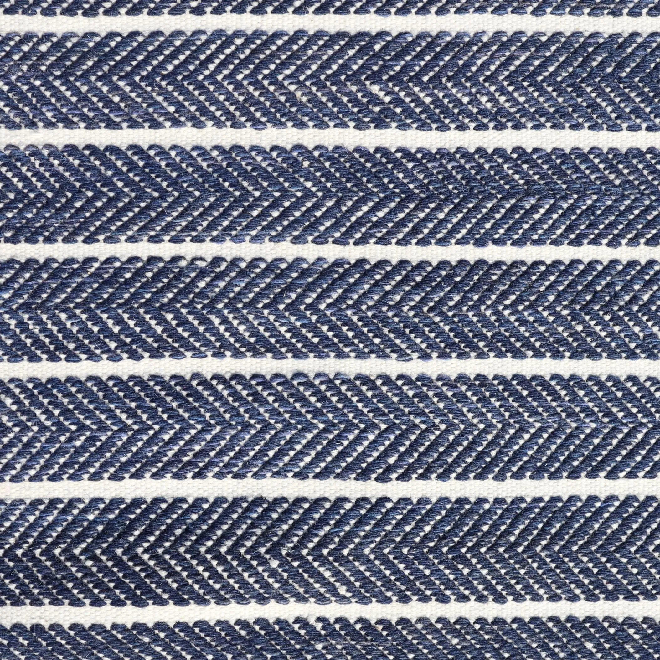Coastal Flatweave Handwoven Rug Blue/Beige Directional Stripe Wool Rug