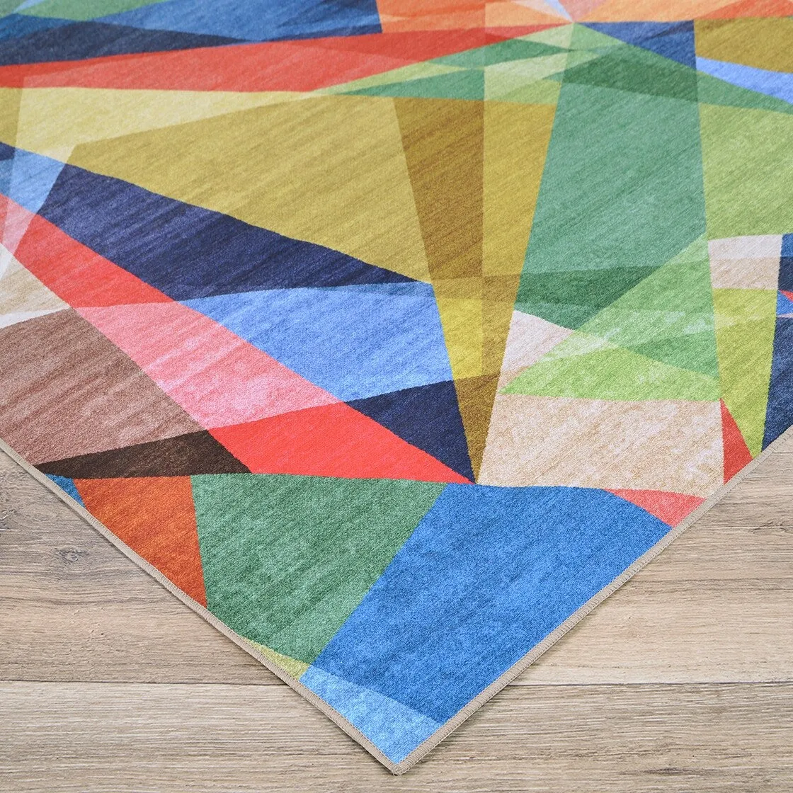 Color Arch Diamond Burst Multicolor Area Rug
