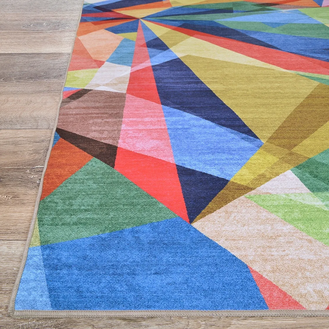 Color Arch Diamond Burst Multicolor Area Rug