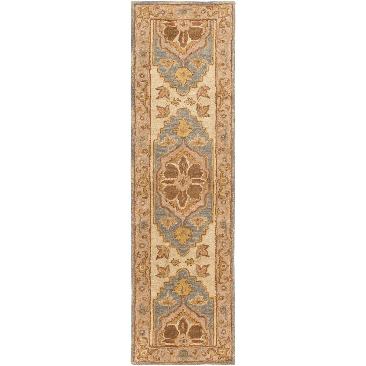 Copper Grove Monarda Brown Hand-tufted Bordered Wool Runner Rug