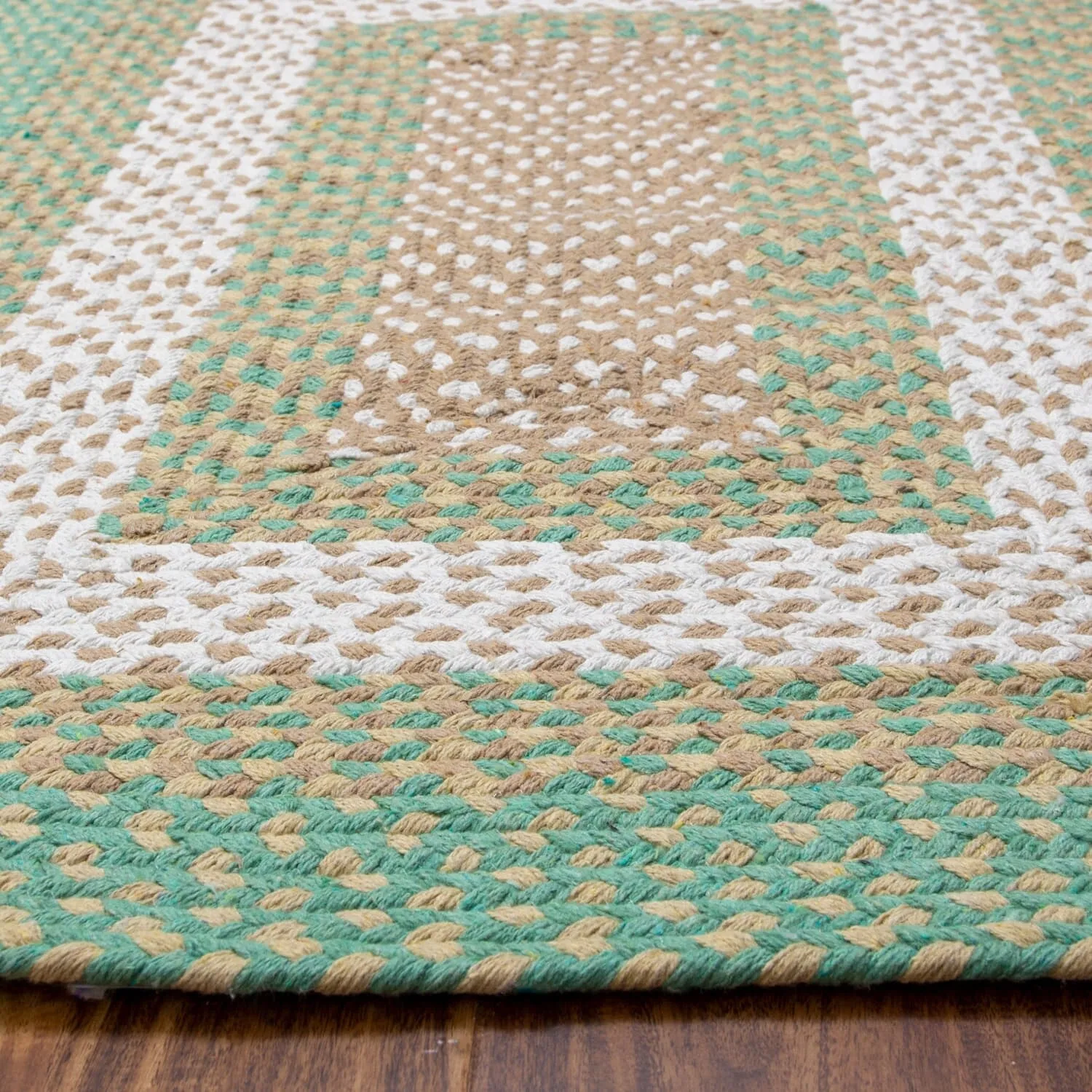 Country Braided Farmhouse Cotton Reversible Area Rug