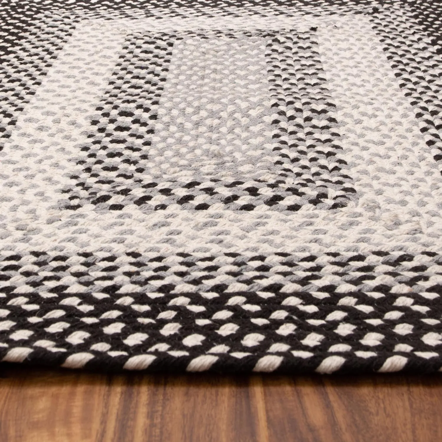 Country Braided Farmhouse Cotton Reversible Area Rug
