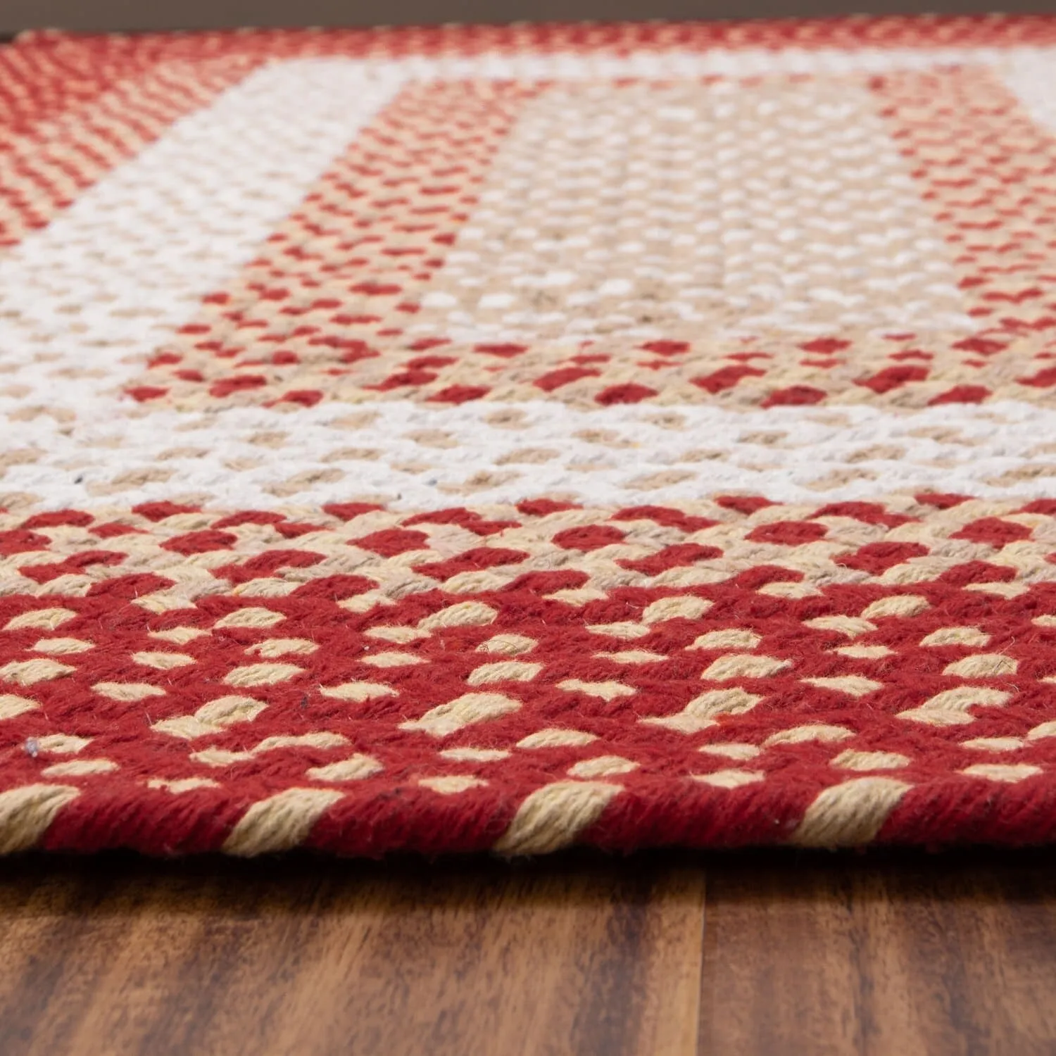 Country Braided Farmhouse Cotton Reversible Area Rug
