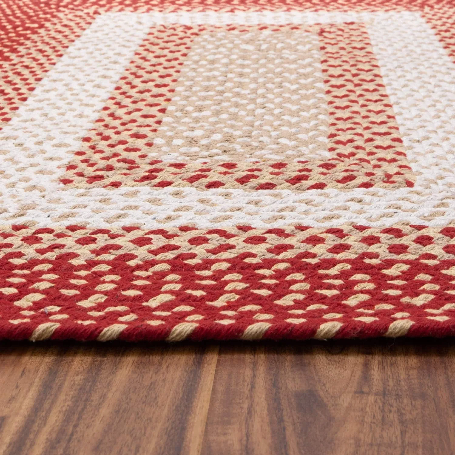 Country Braided Farmhouse Cotton Reversible Area Rug