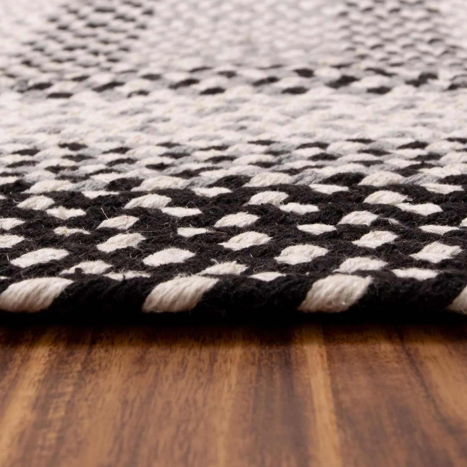 Country Braided Farmhouse Cotton Reversible Area Rug