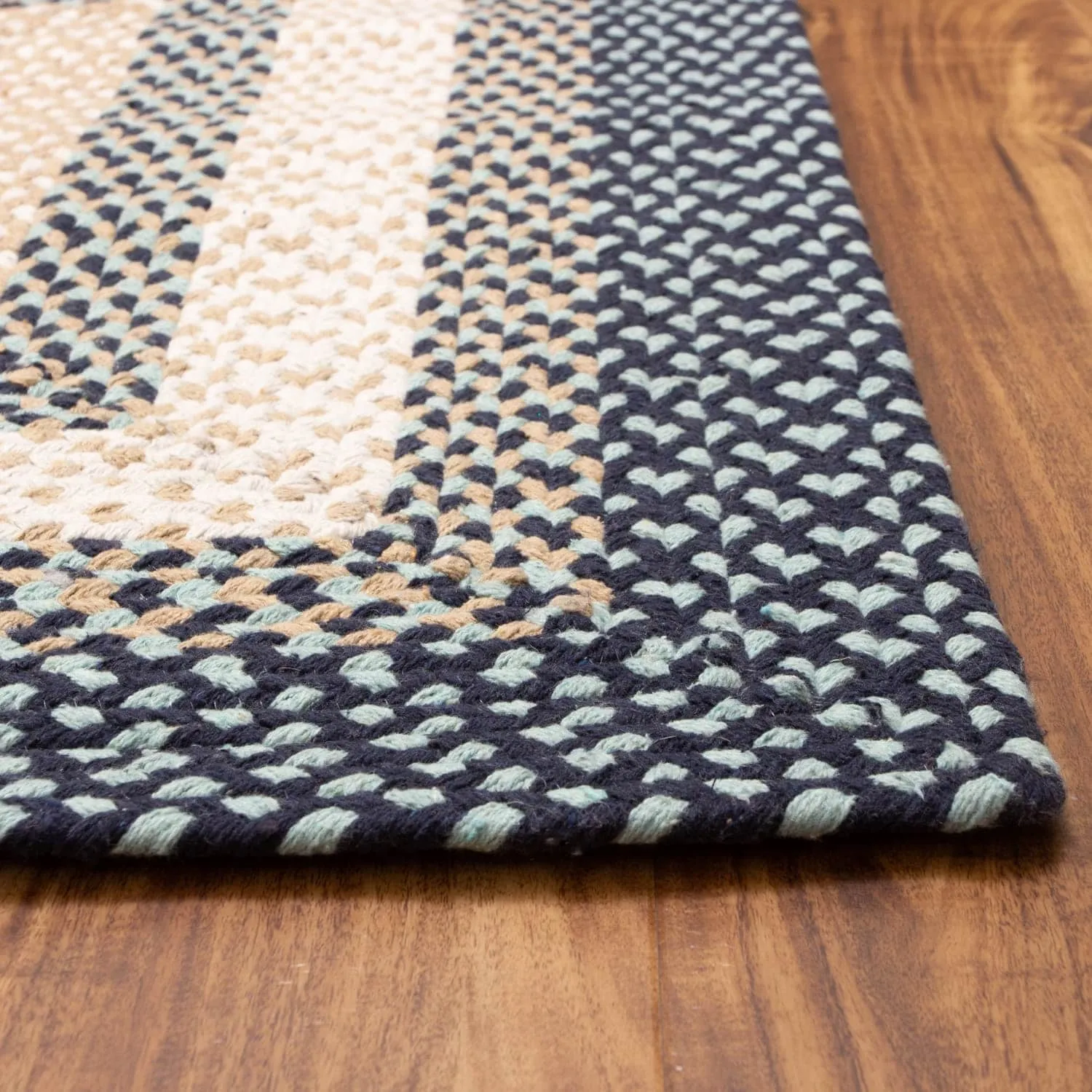Country Braided Farmhouse Cotton Reversible Area Rug