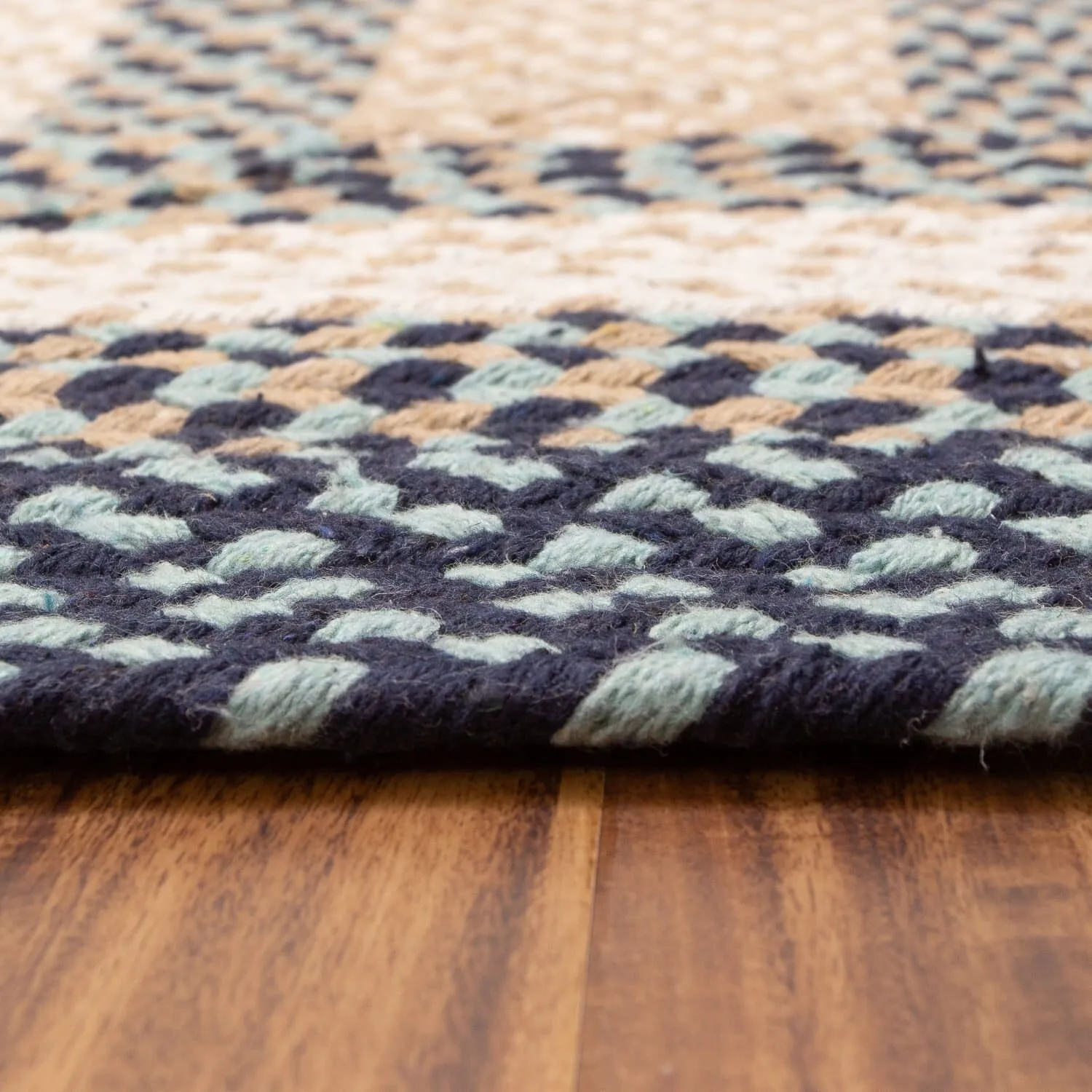 Country Braided Farmhouse Cotton Reversible Area Rug
