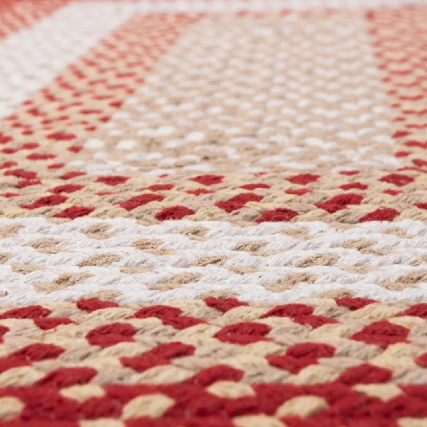 Country Braided Farmhouse Cotton Reversible Area Rug