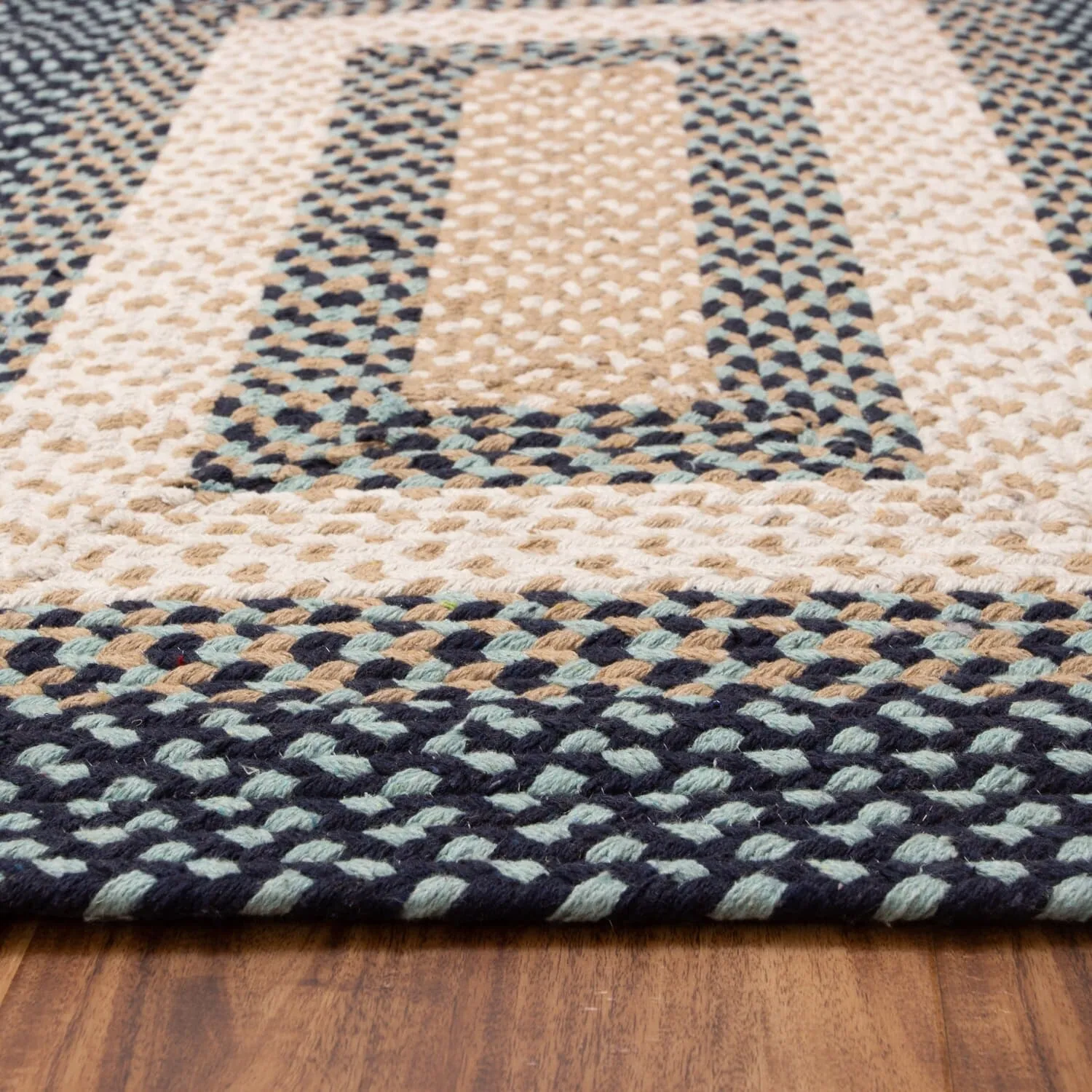 Country Braided Farmhouse Cotton Reversible Area Rug