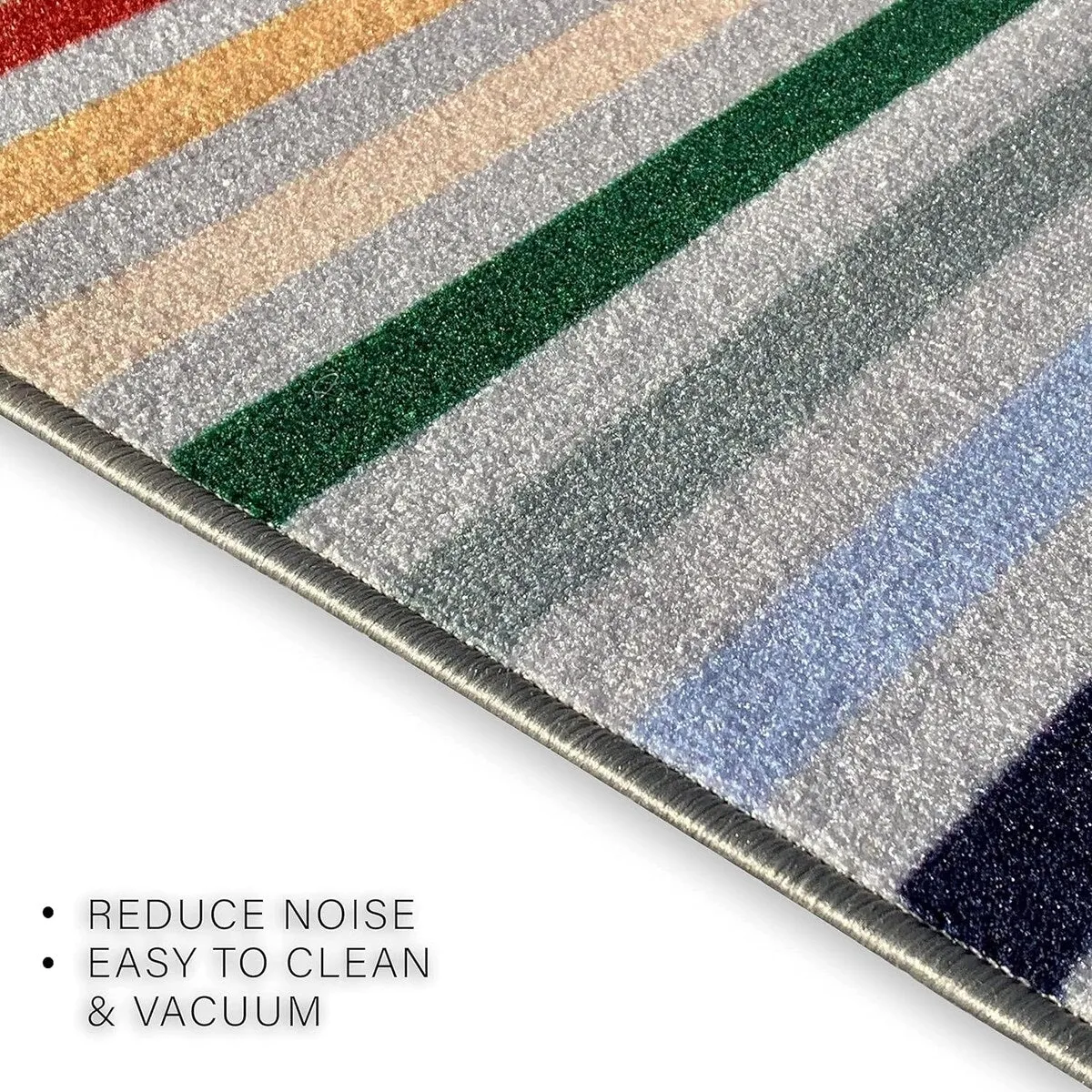 Custom Size Rainbow Design Multicolor Rubber Backed Non-Slip Hallway Stair Runner Rug Carpet 31 Inch