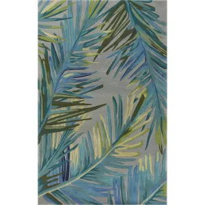 Domani Classics Palm Tree Blues Hand-Tufted Wool Area Rug
