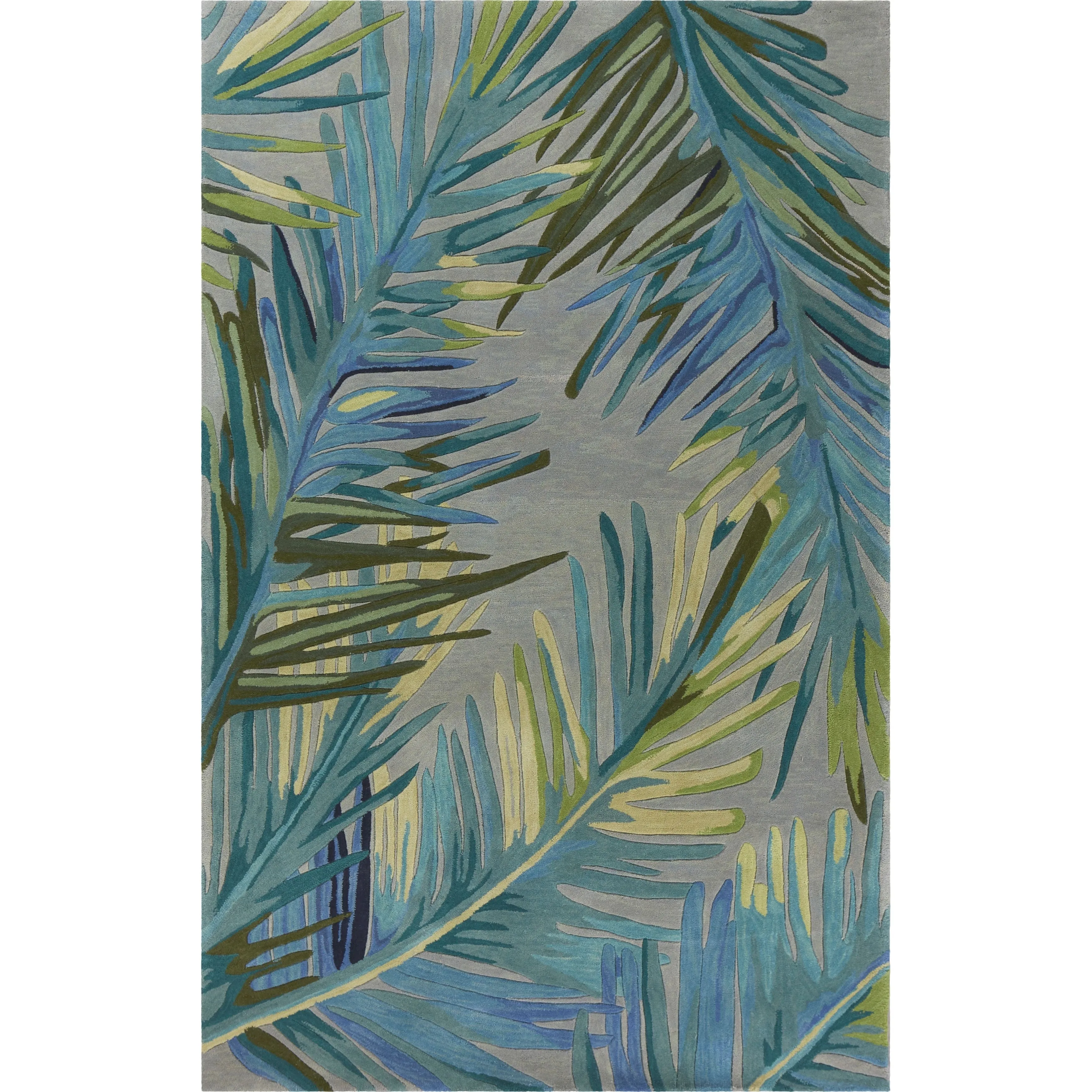 Domani Classics Palm Tree Blues Hand-Tufted Wool Area Rug
