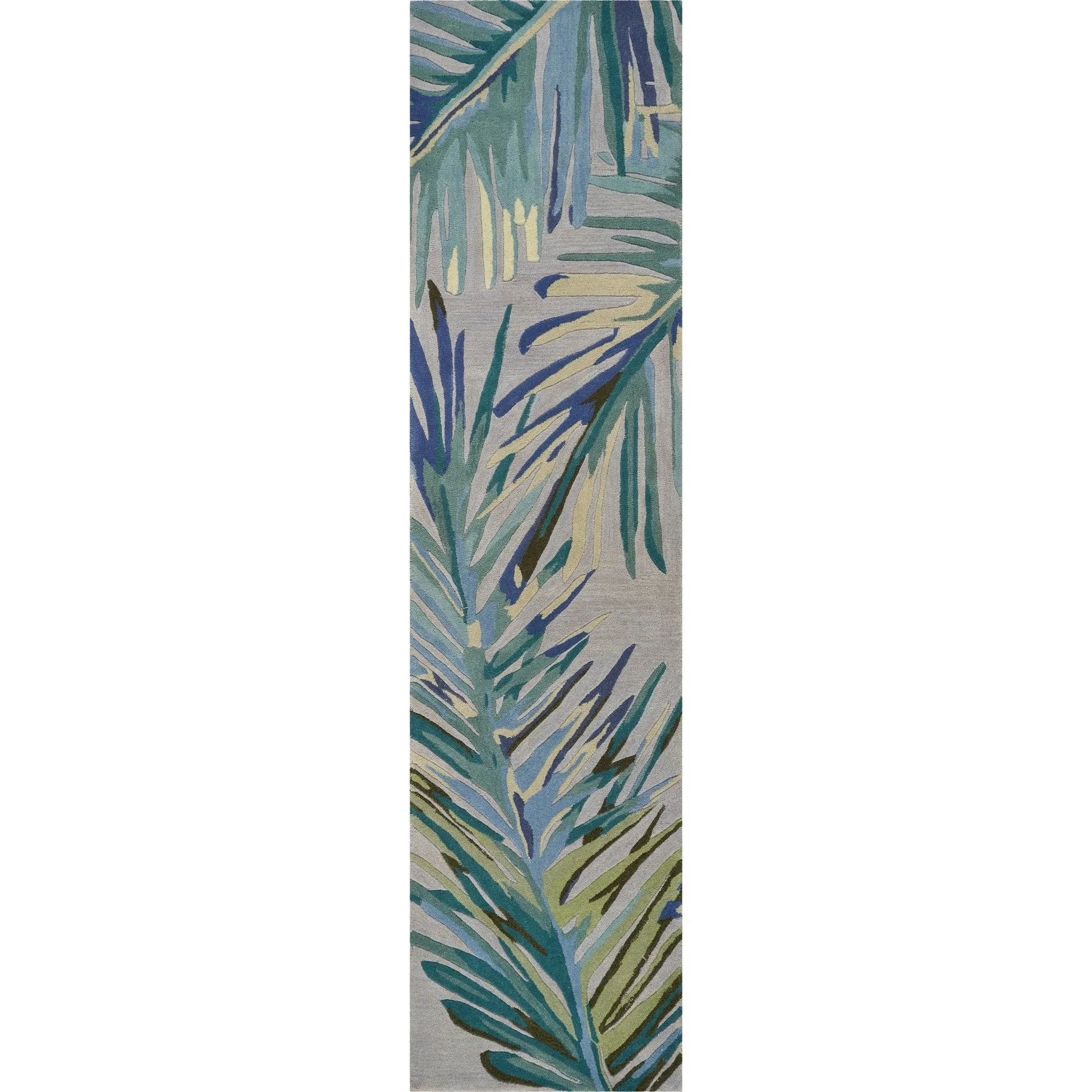 Domani Classics Palm Tree Blues Hand-Tufted Wool Area Rug