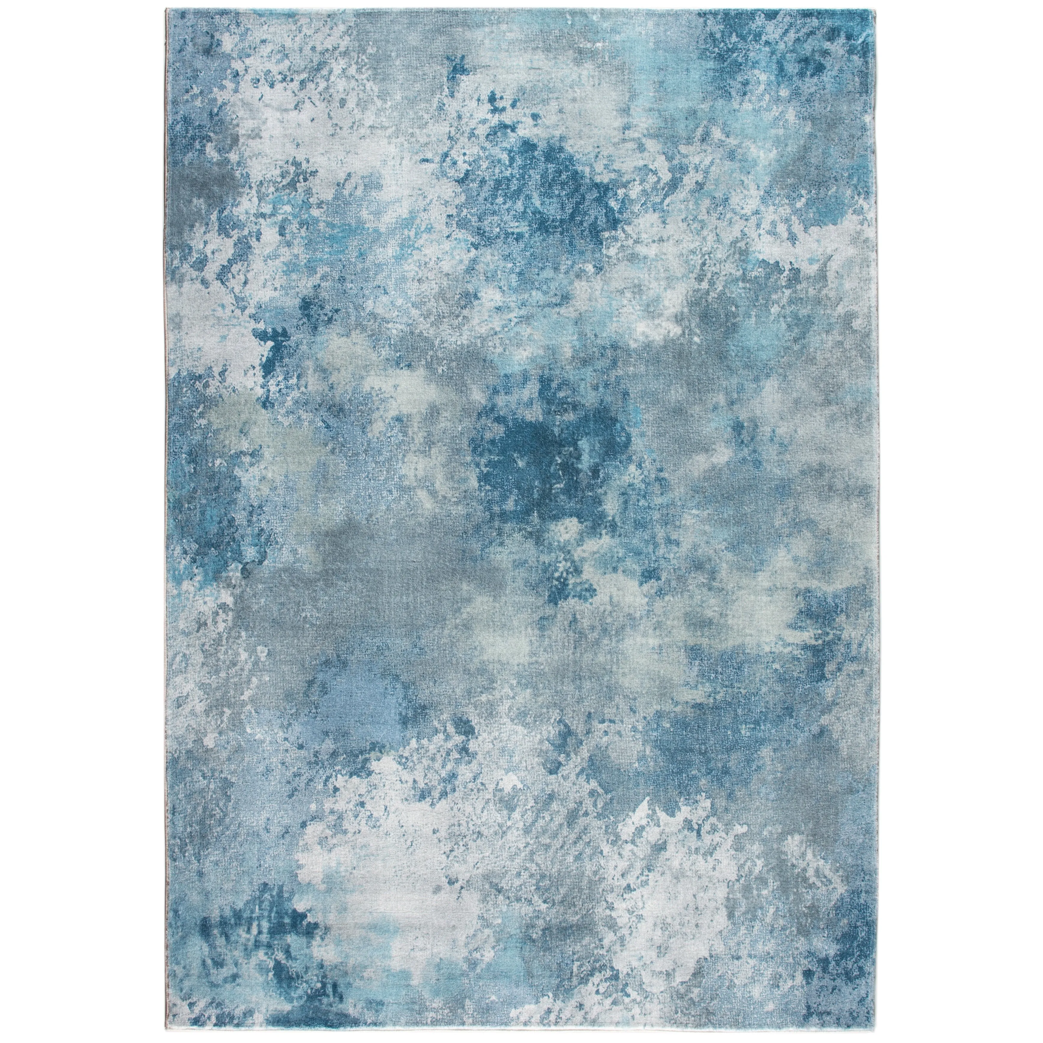 Domani Comfort Ombre Blues Faux Fur Rug