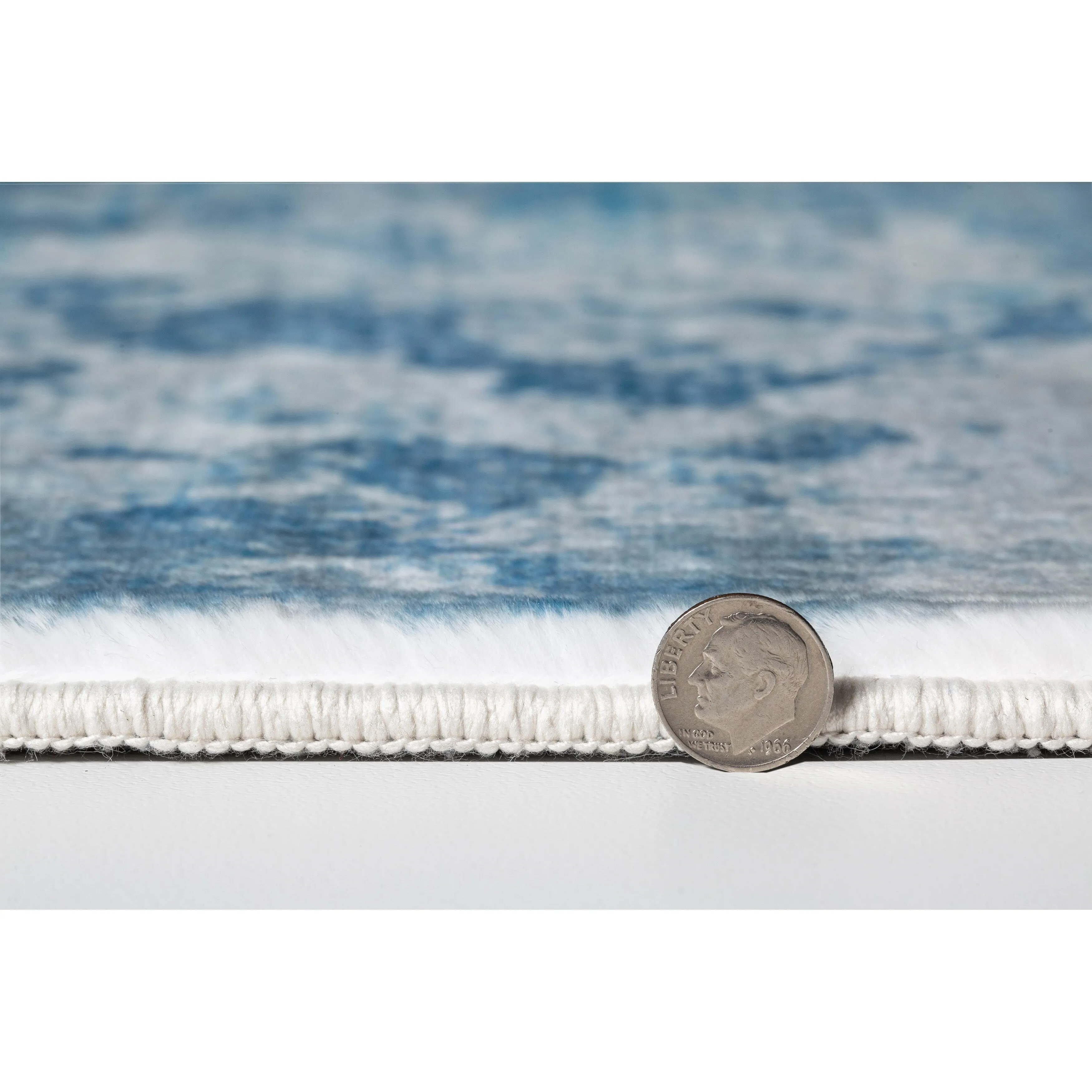 Domani Comfort Ombre Blues Faux Fur Rug