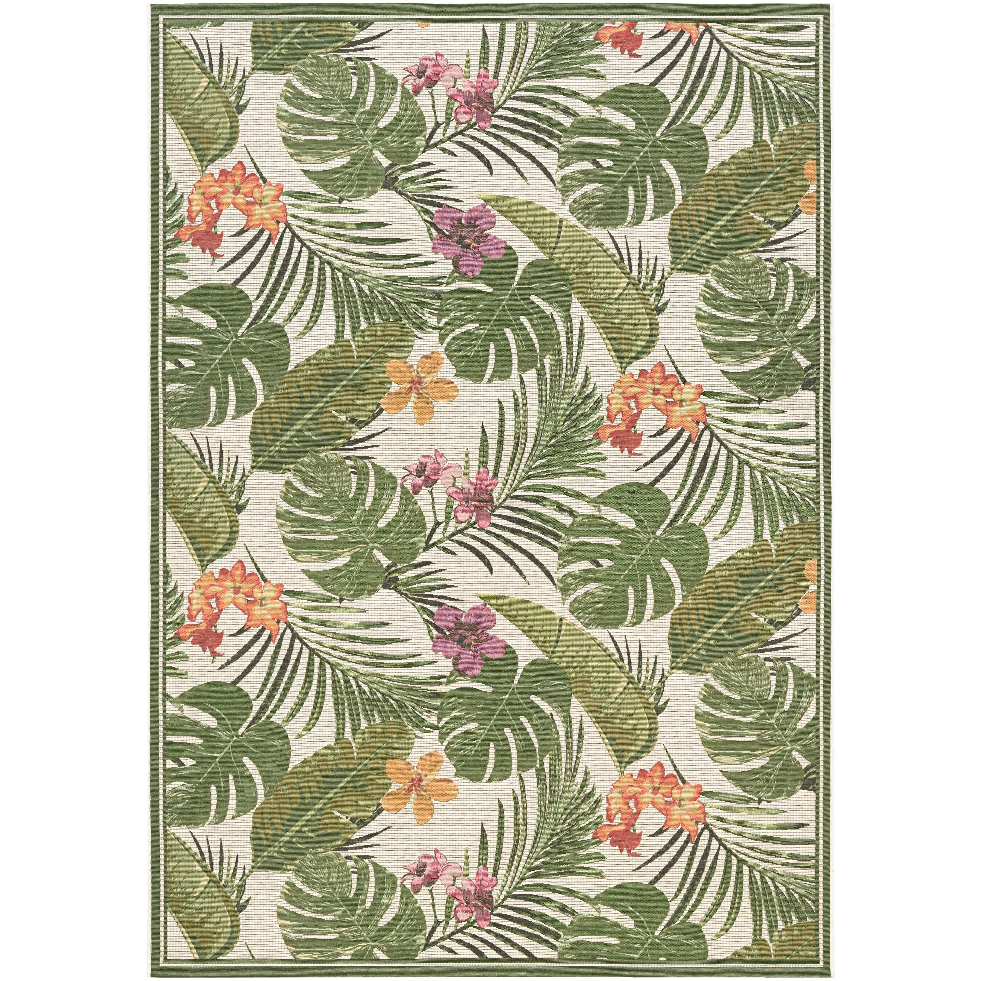 Dream Decor Rugs Gelato Royal Fern Ivory Green Indoor Outdoor Area Rug