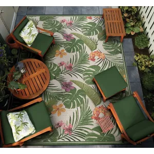 Dream Decor Rugs Gelato Royal Fern Ivory Green Indoor Outdoor Area Rug
