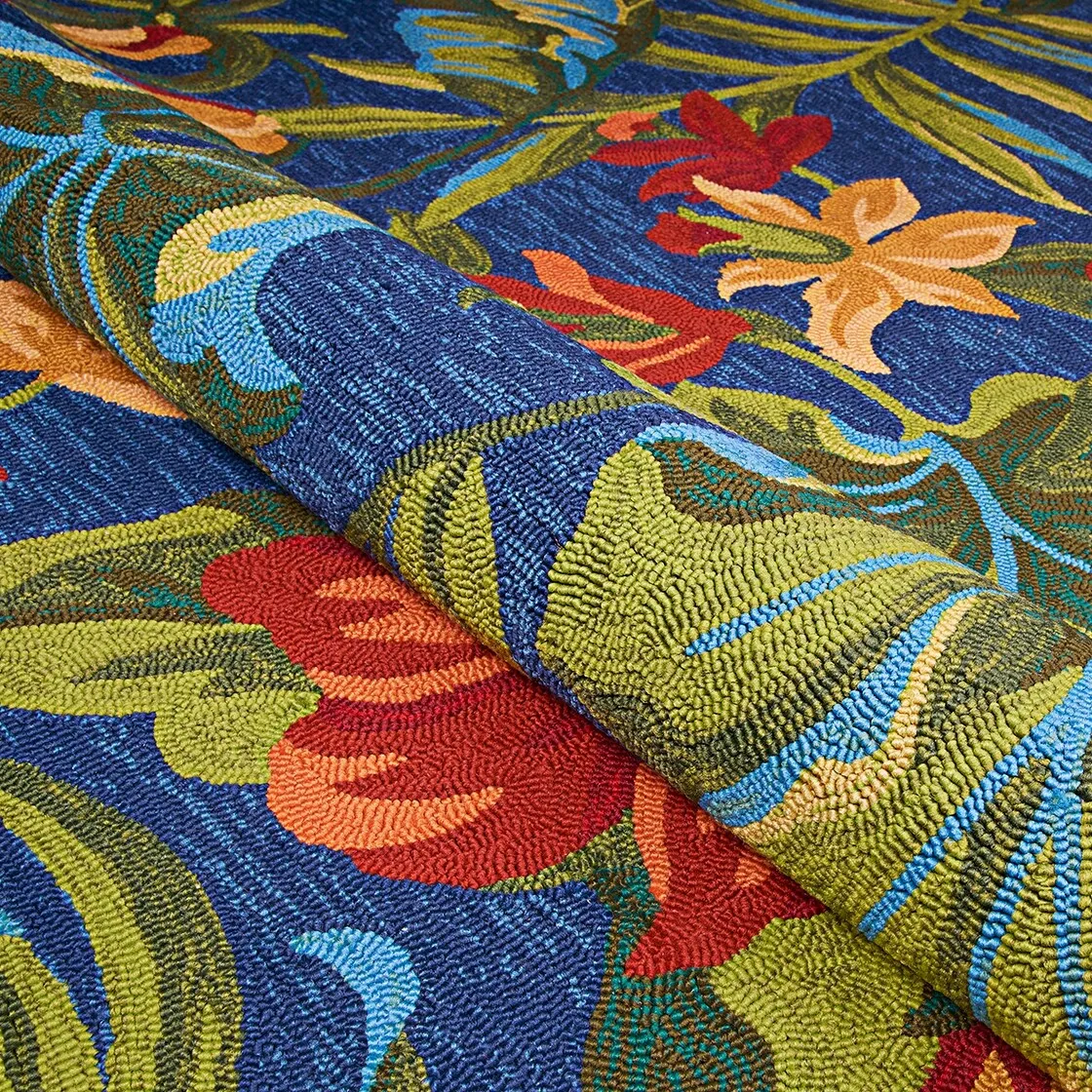 Dream Decor Rugs Miami Spiced Orchid Blue Green Outdoor Area Rug