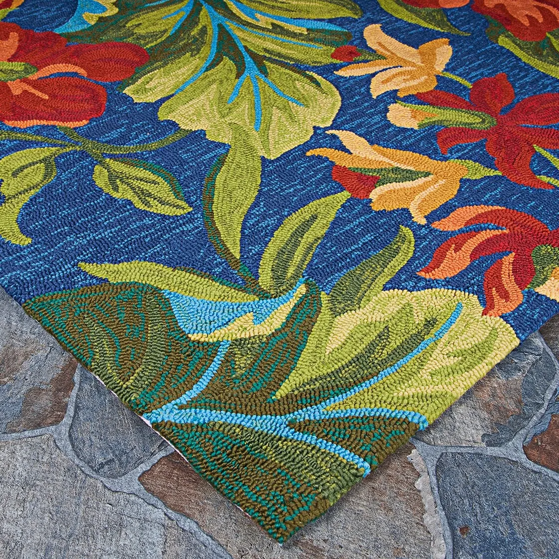 Dream Decor Rugs Miami Spiced Orchid Blue Green Outdoor Area Rug