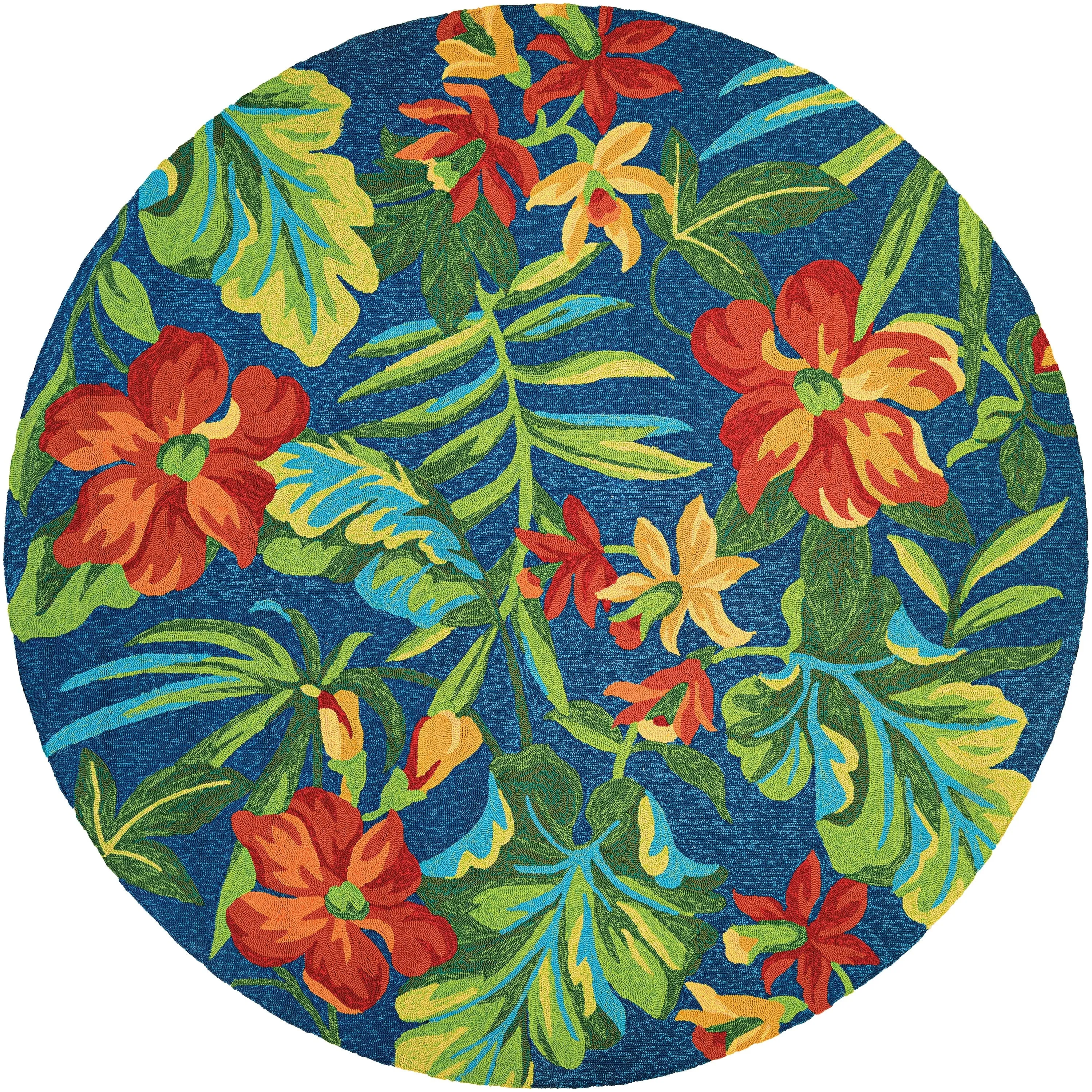 Dream Decor Rugs Miami Spiced Orchid Blue Green Outdoor Area Rug