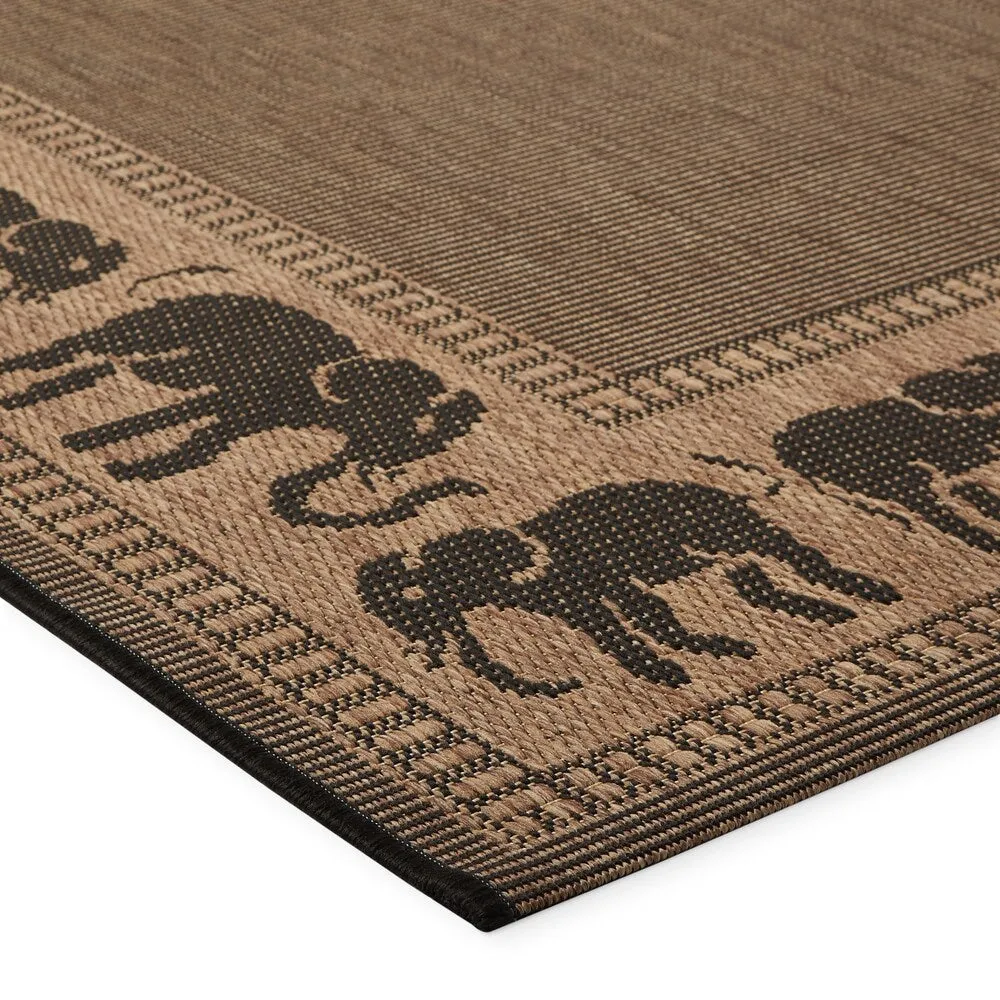 Dream Decor Rugs Pergola Global Cocoa Brown Black Outdoor Area Rug