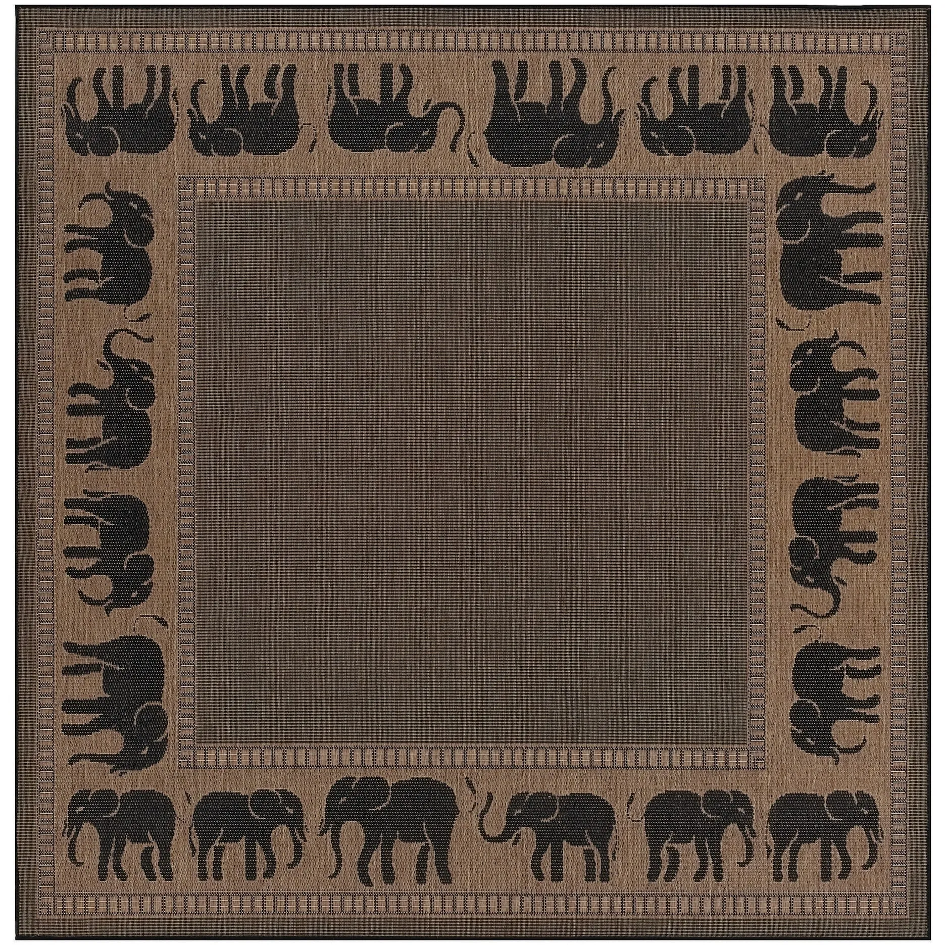 Dream Decor Rugs Pergola Global Cocoa Brown Black Outdoor Area Rug