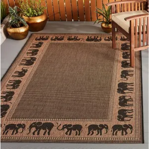 Dream Decor Rugs Pergola Global Cocoa Brown Black Outdoor Area Rug