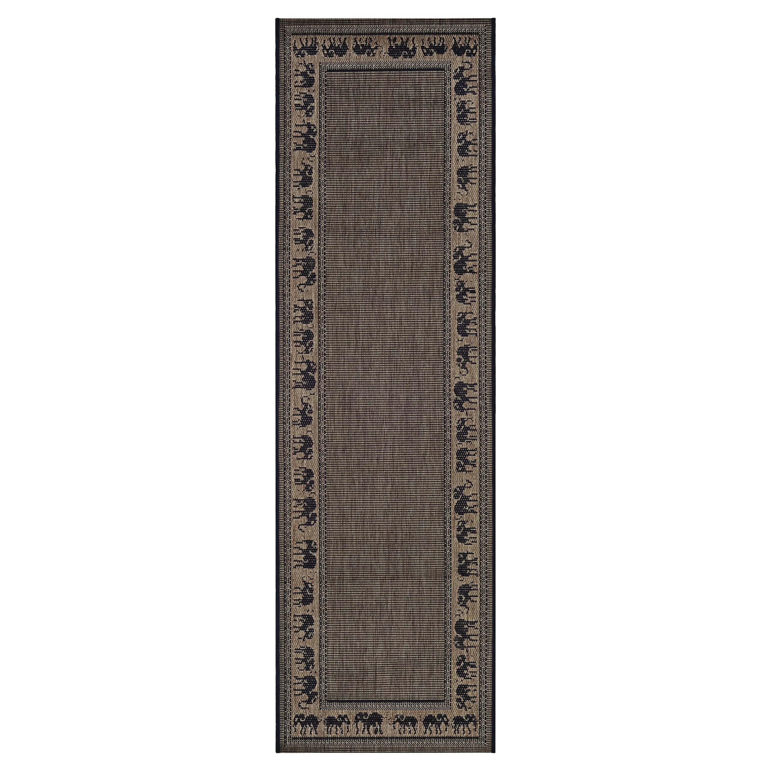 Dream Decor Rugs Pergola Global Cocoa Brown Black Outdoor Area Rug