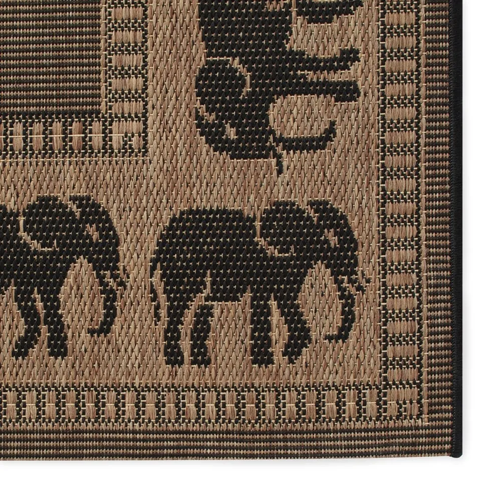 Dream Decor Rugs Pergola Global Cocoa Brown Black Outdoor Area Rug