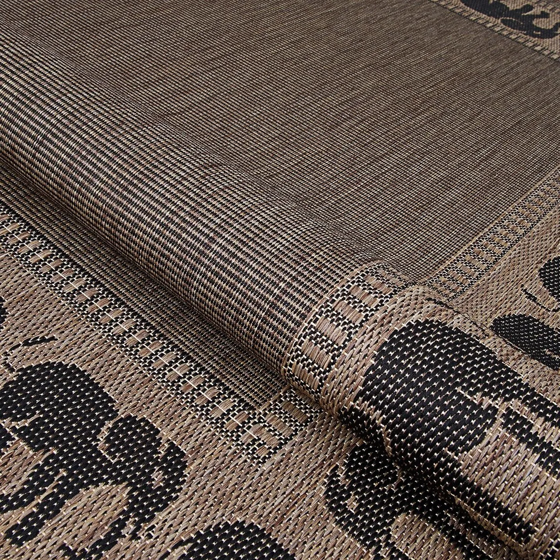 Dream Decor Rugs Pergola Global Cocoa Brown Black Outdoor Area Rug