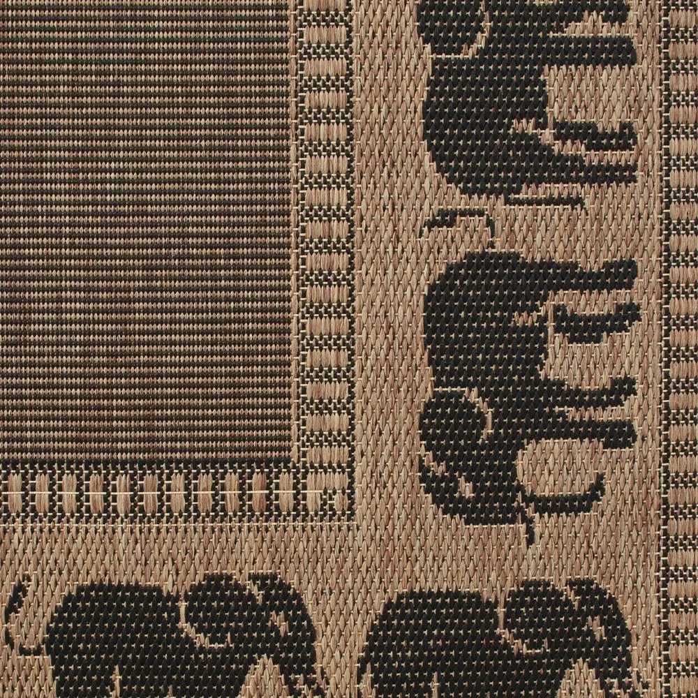 Dream Decor Rugs Pergola Global Cocoa Brown Black Outdoor Area Rug