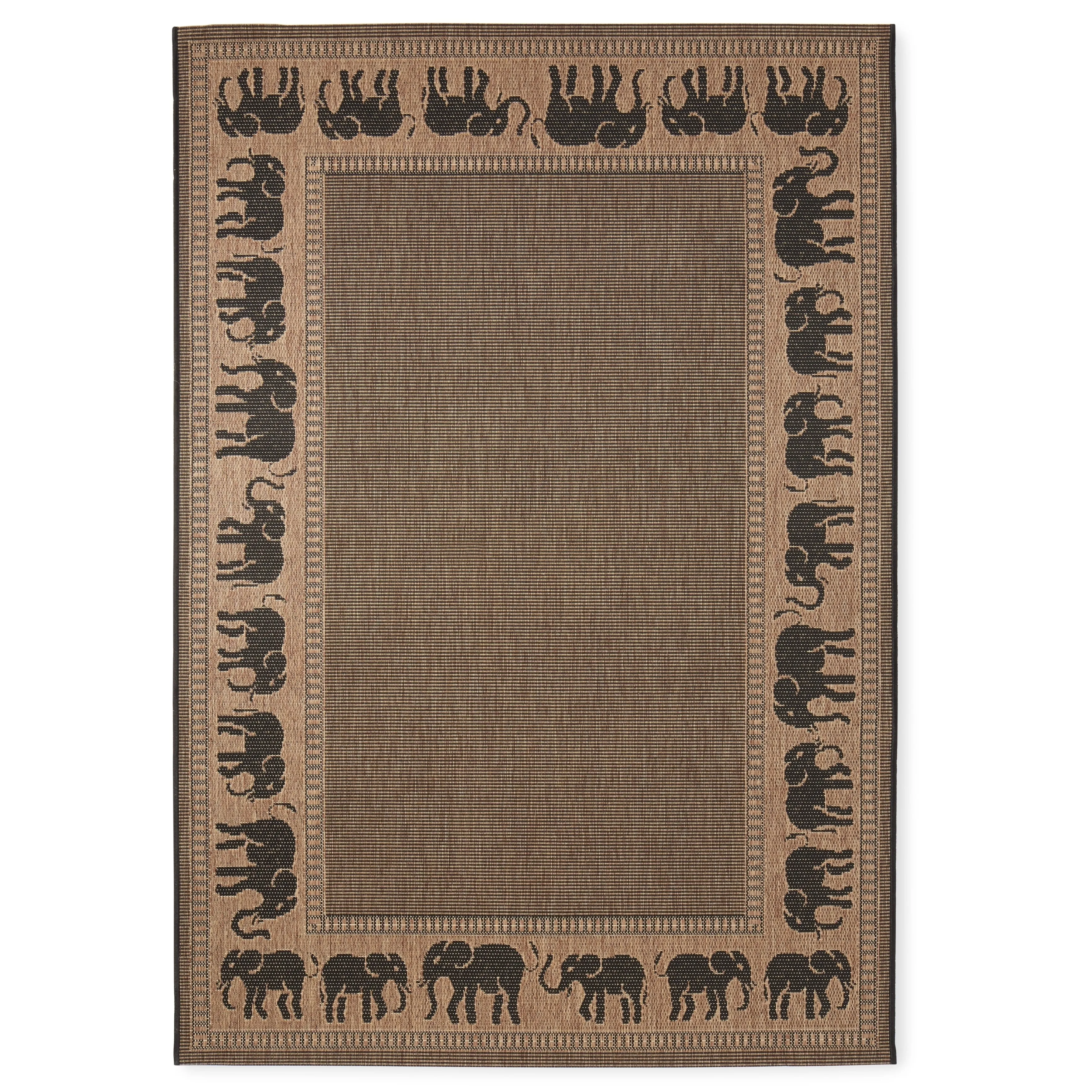 Dream Decor Rugs Pergola Global Cocoa Brown Black Outdoor Area Rug
