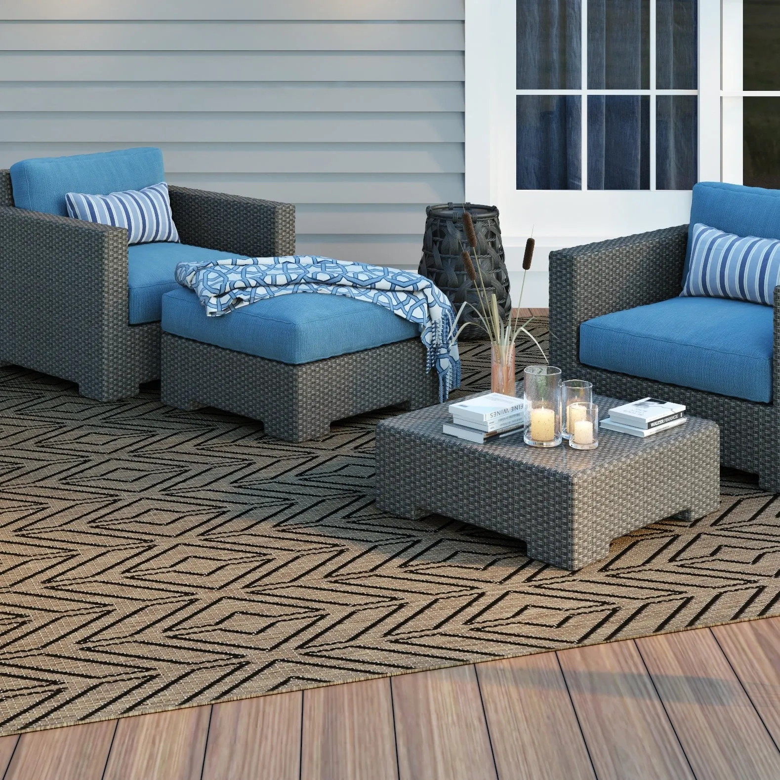 Dream Decor Rugs Pergola Herringbone Indoor Outdoor Area Rug