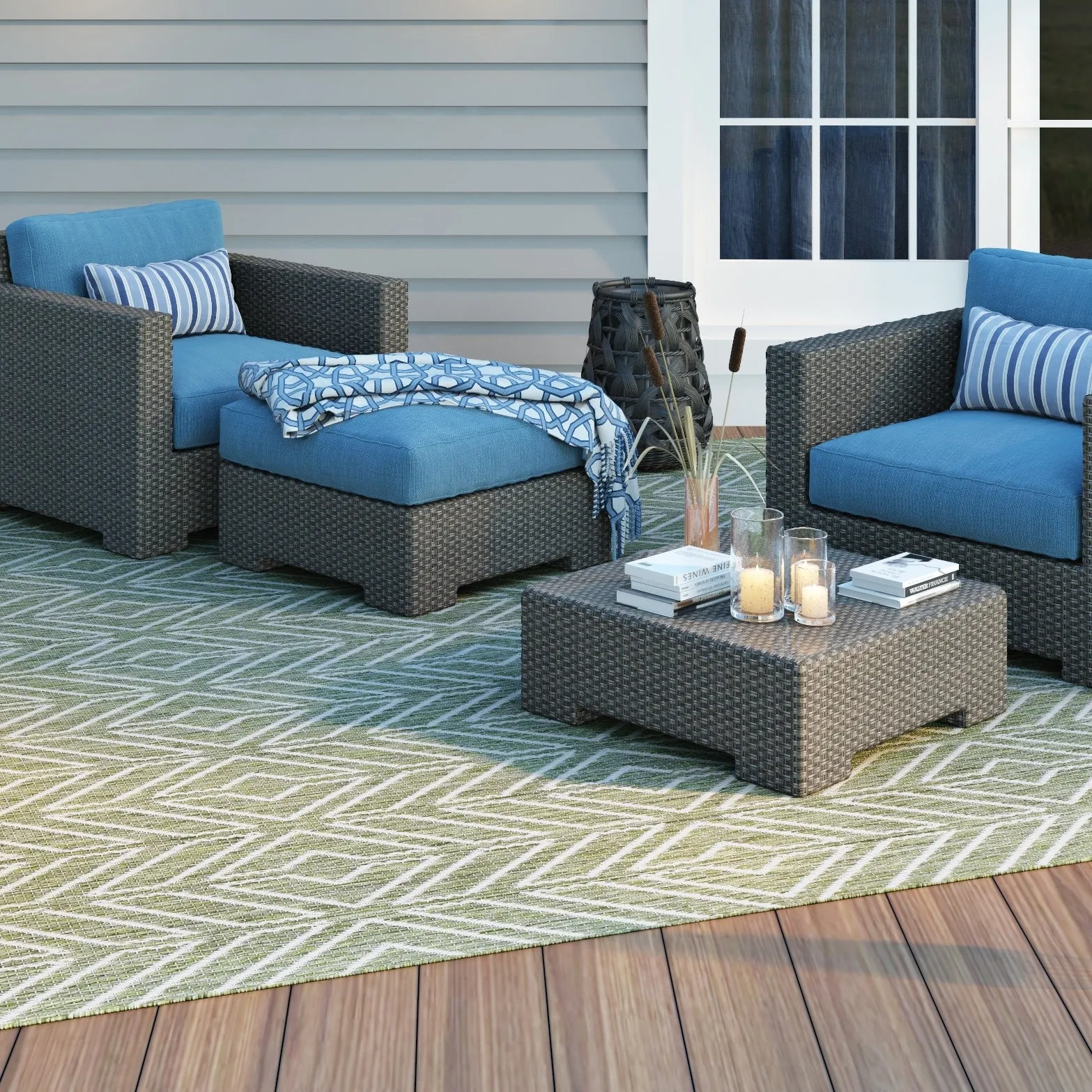 Dream Decor Rugs Pergola Herringbone Indoor Outdoor Area Rug
