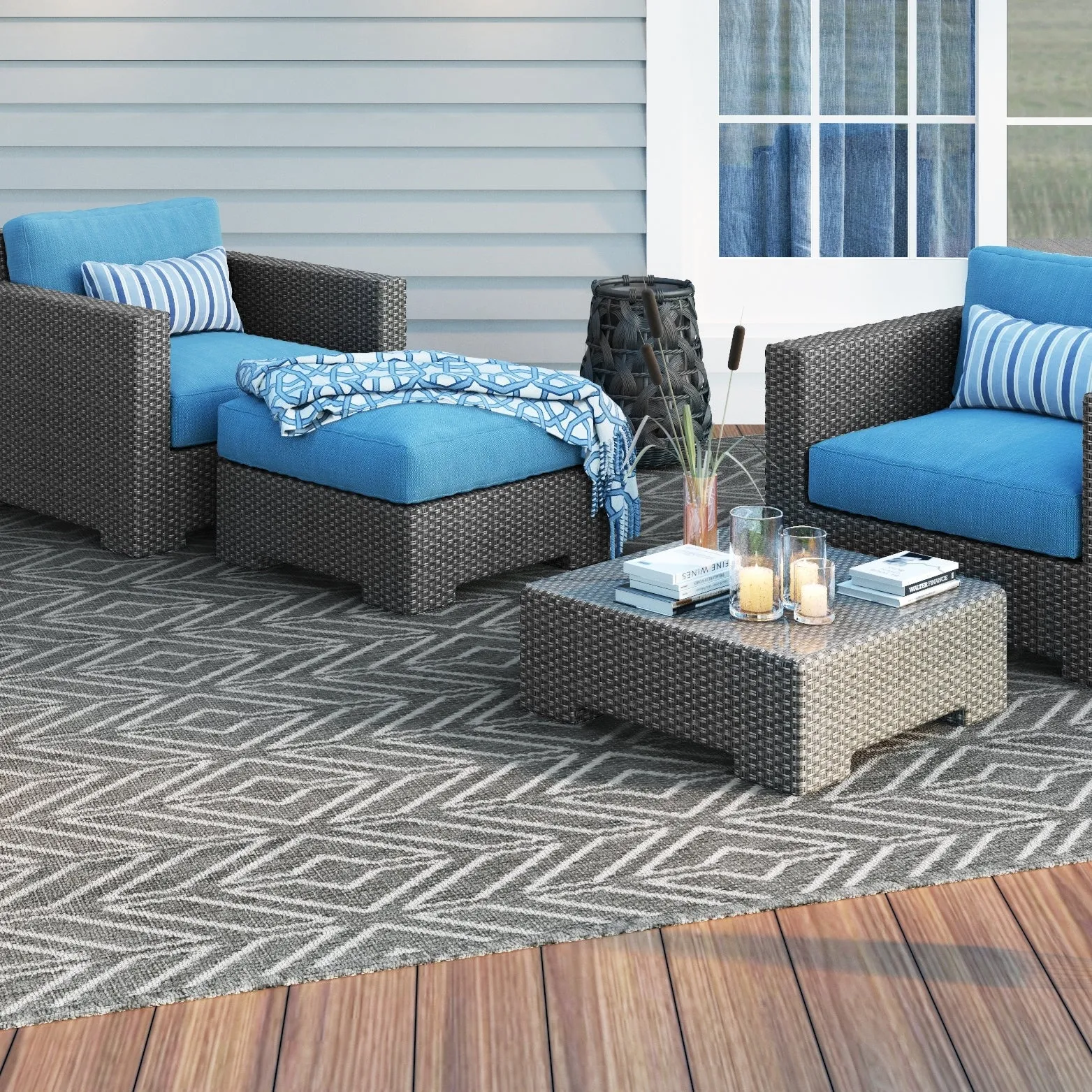 Dream Decor Rugs Pergola Herringbone Indoor Outdoor Area Rug