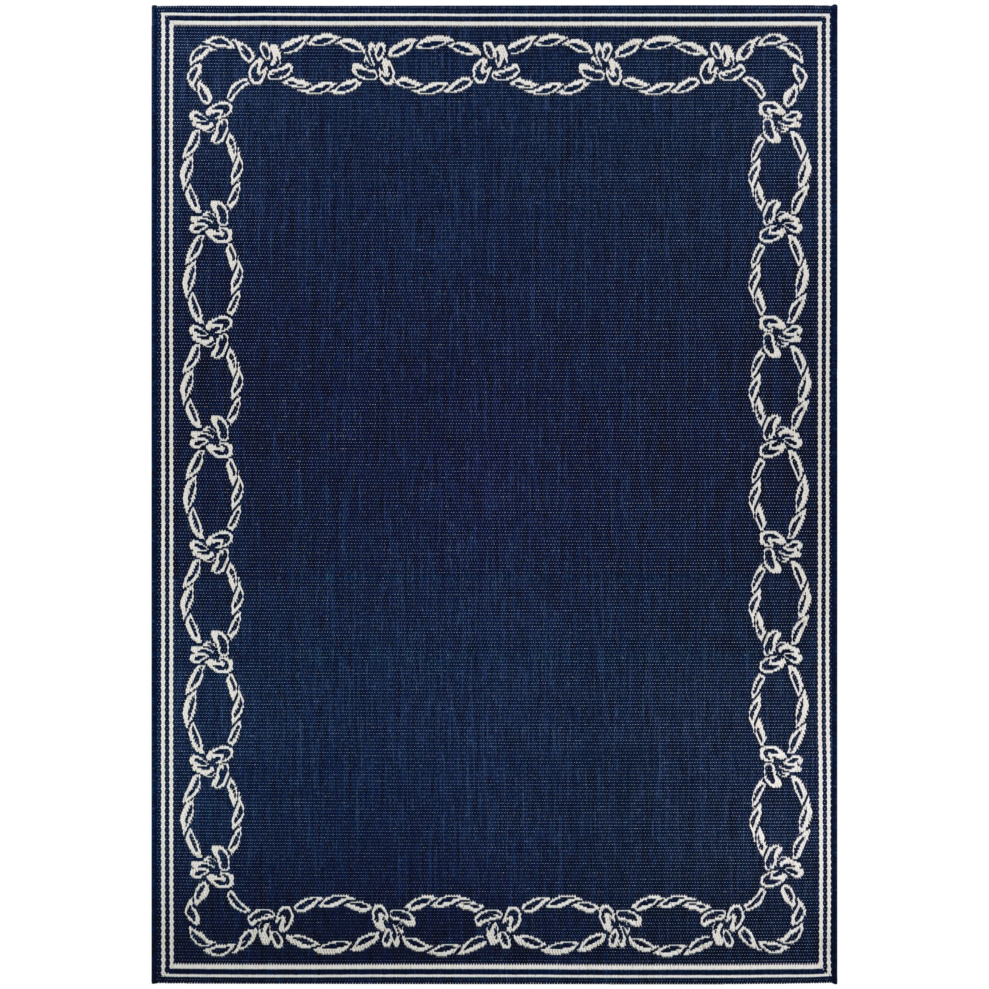 Dream Decor Rugs Pergola Link Blue Ivory Indoor Outdoor Area Rug