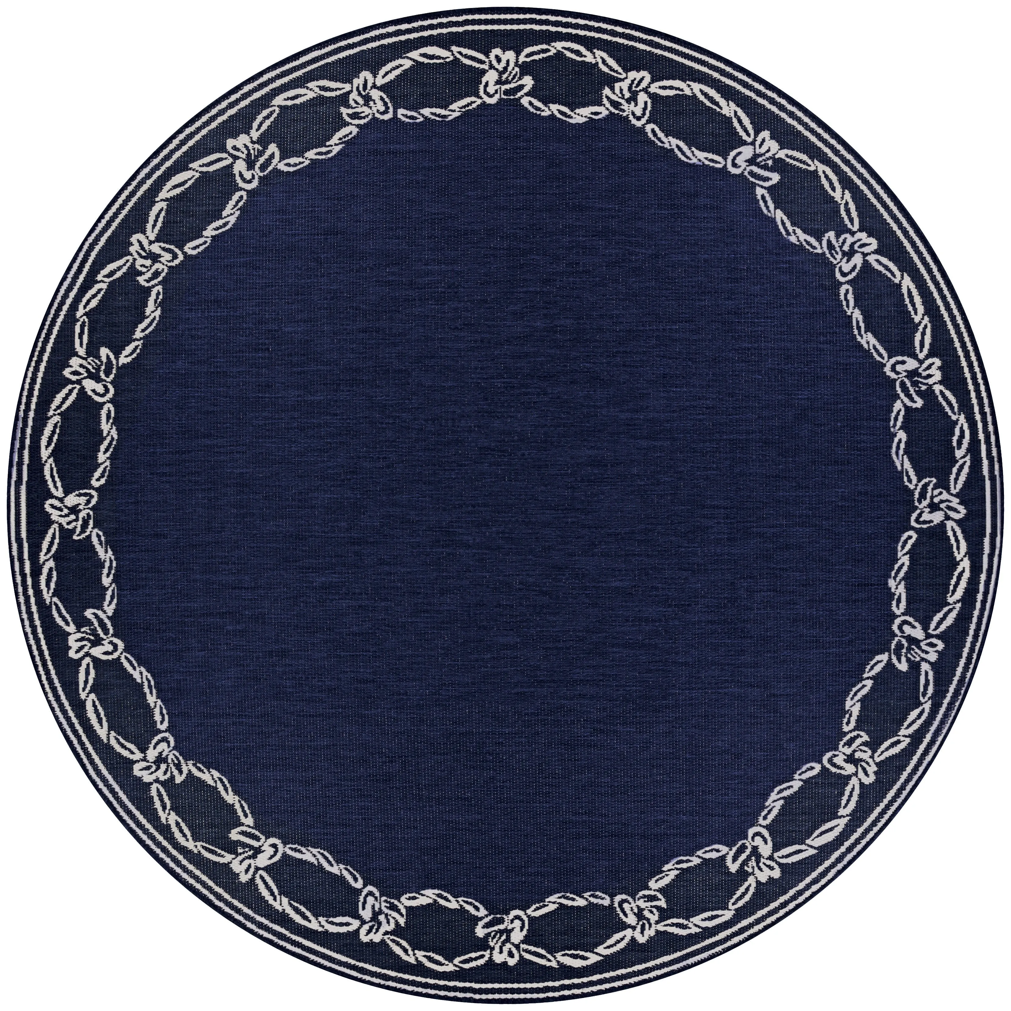 Dream Decor Rugs Pergola Link Blue Ivory Indoor Outdoor Area Rug