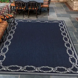 Dream Decor Rugs Pergola Link Blue Ivory Indoor Outdoor Area Rug