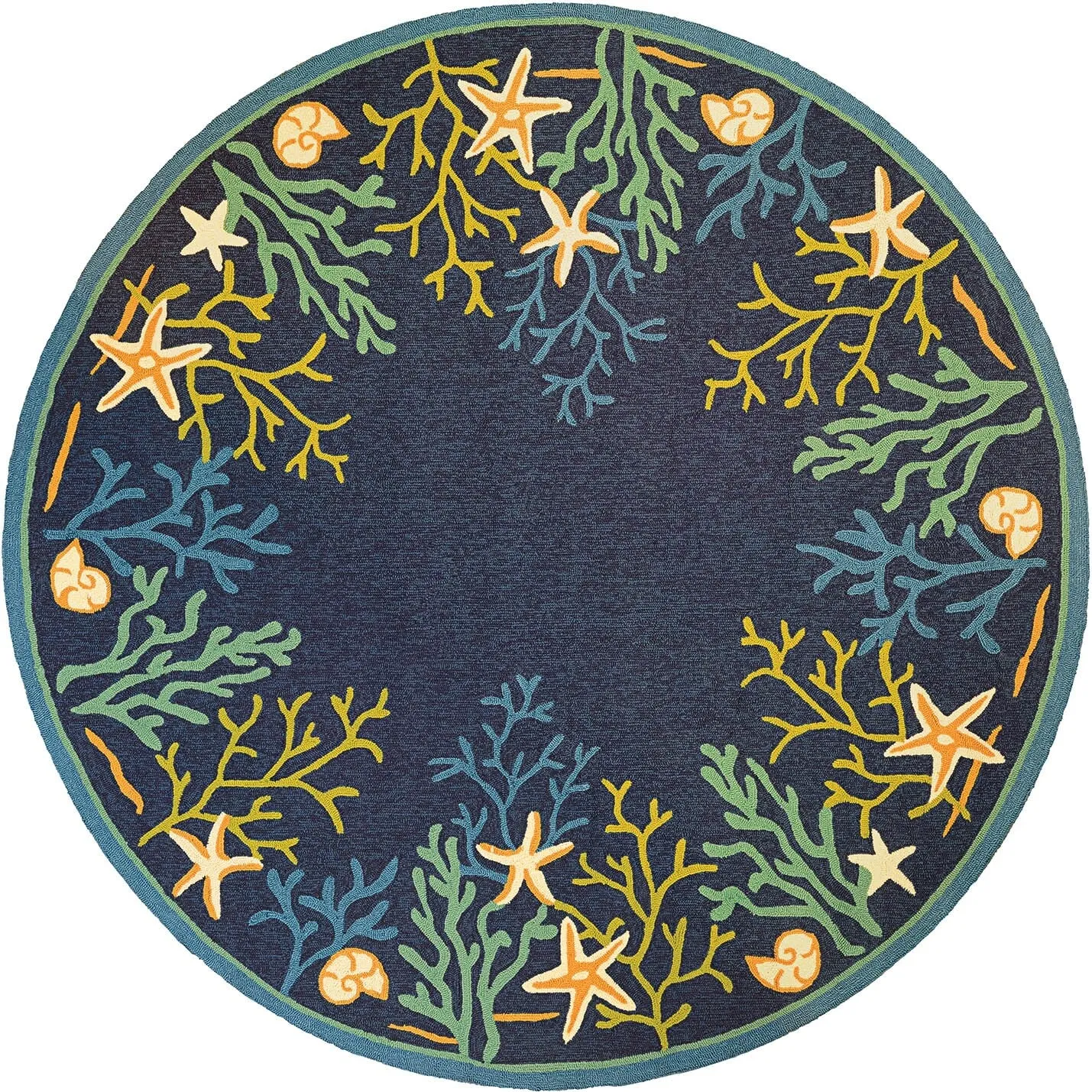 Dream Decor Rugs Picadilly Coral Reef Blue Green Outdoor Area Rug