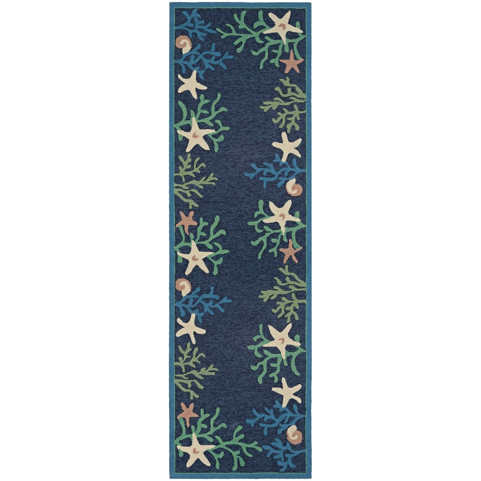 Dream Decor Rugs Picadilly Coral Reef Blue Green Outdoor Area Rug