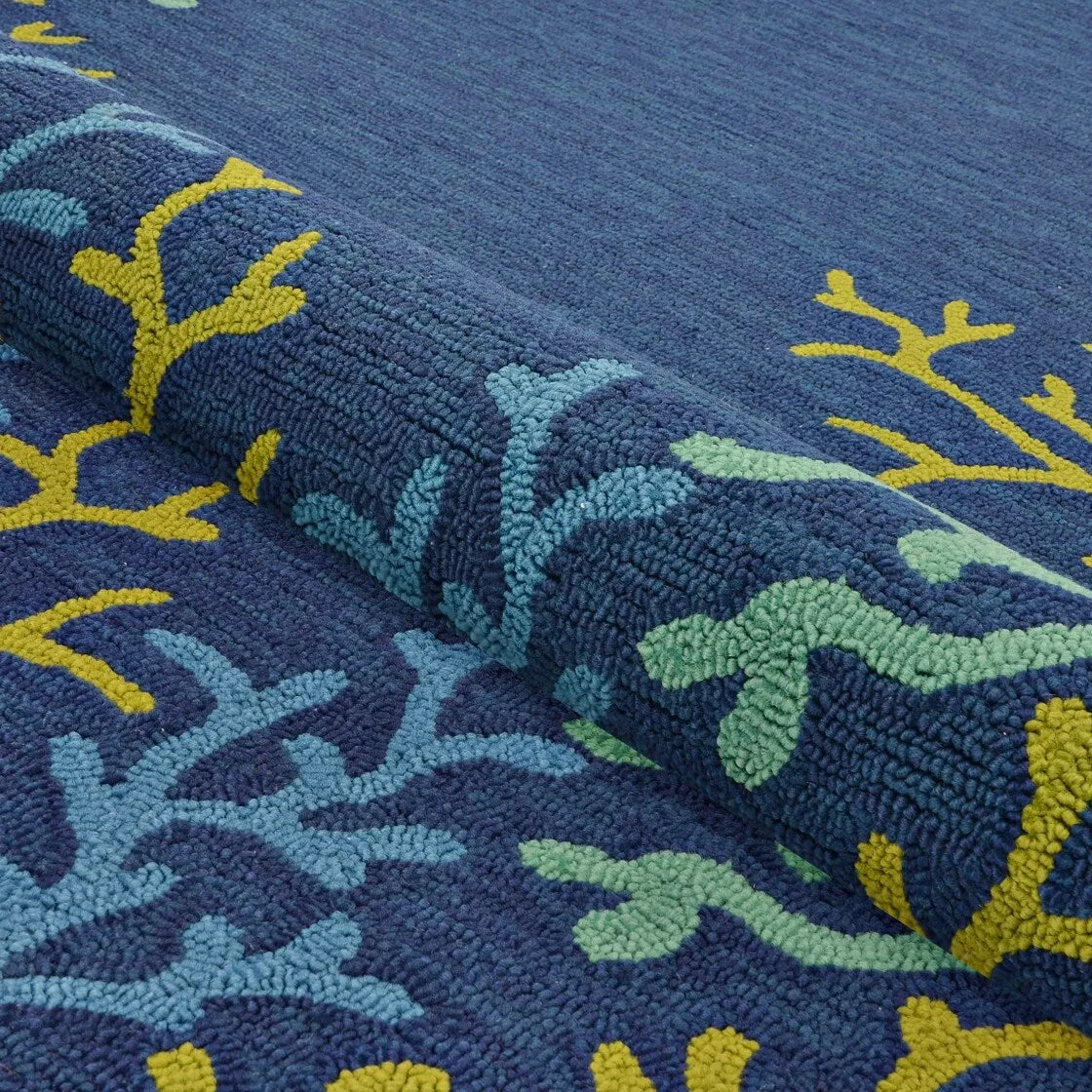 Dream Decor Rugs Picadilly Coral Reef Blue Green Outdoor Area Rug