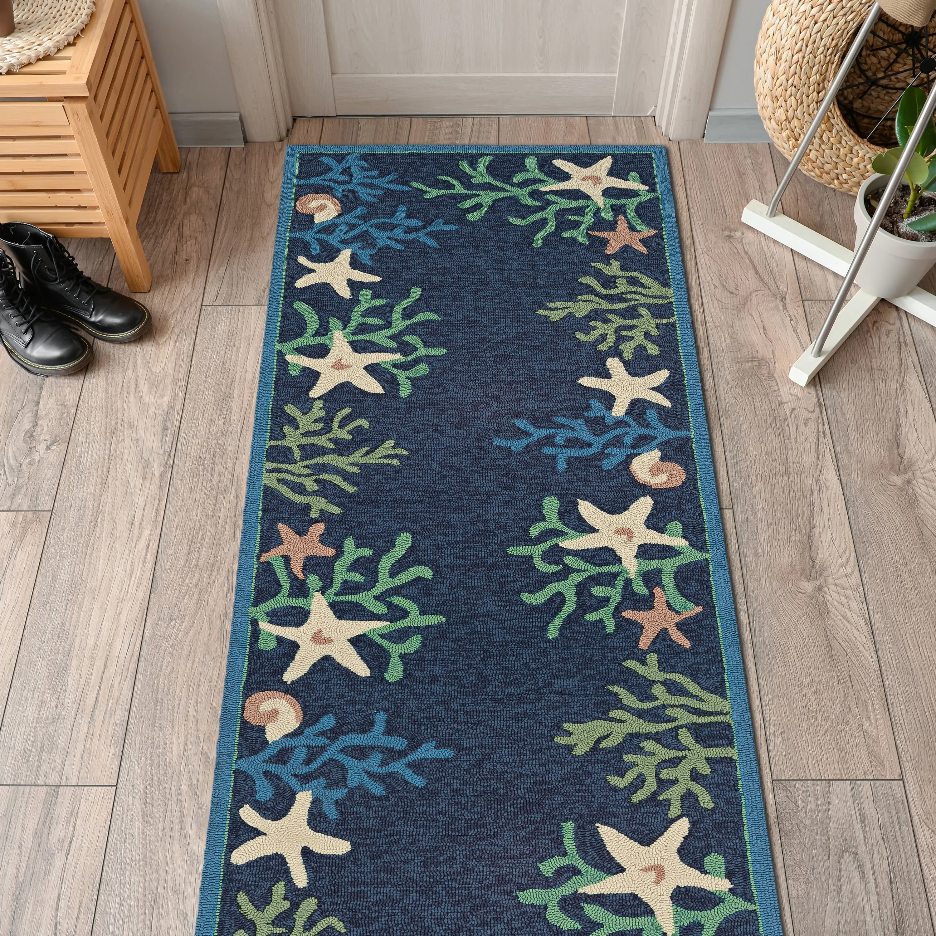 Dream Decor Rugs Picadilly Coral Reef Blue Green Outdoor Area Rug