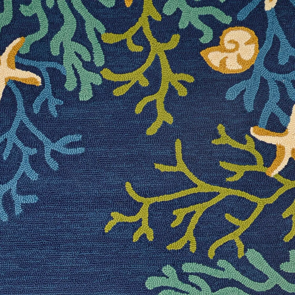 Dream Decor Rugs Picadilly Coral Reef Blue Green Outdoor Area Rug