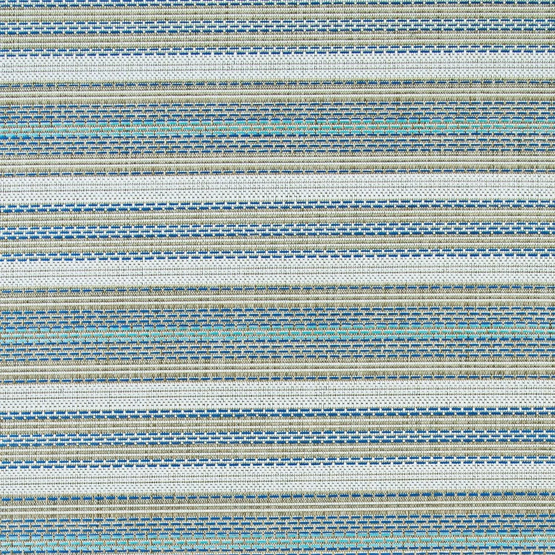 Dream Decor Rugs Samantha Sand Stripe Blue Beige Outdoor Area Rug
